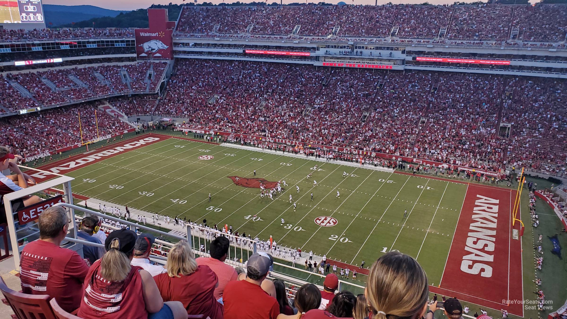 section 520-2, row 1 seat view  - razorback stadium