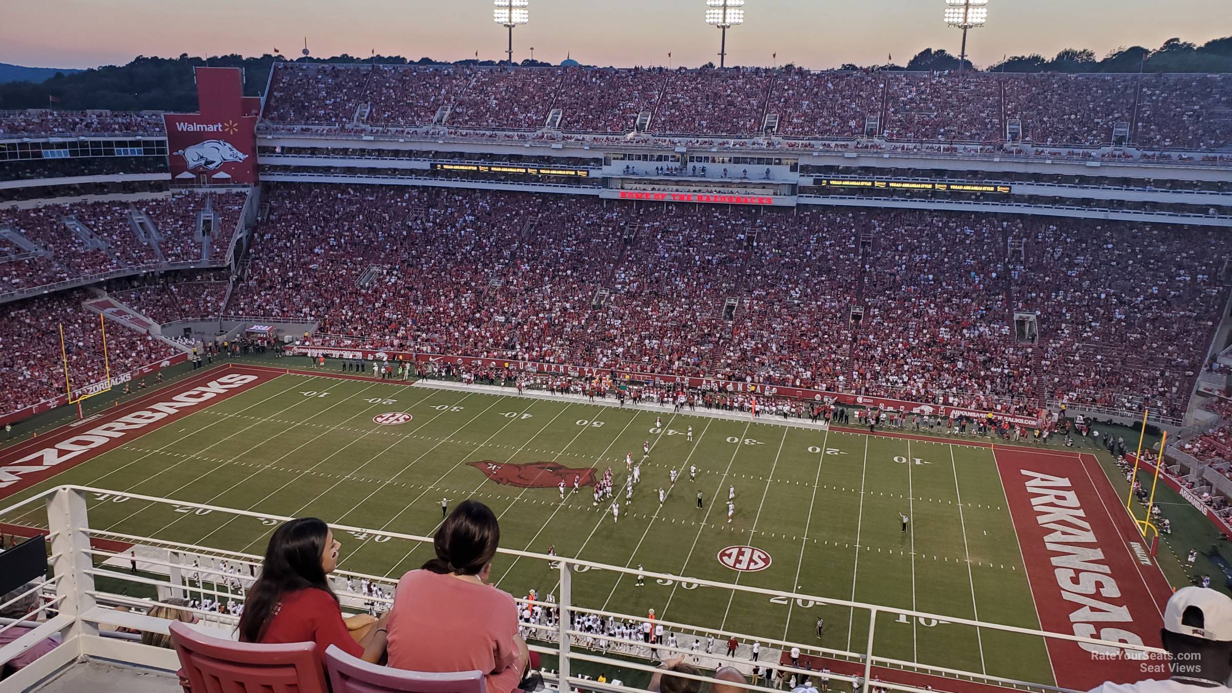 section 521-2, row 1 seat view  - razorback stadium