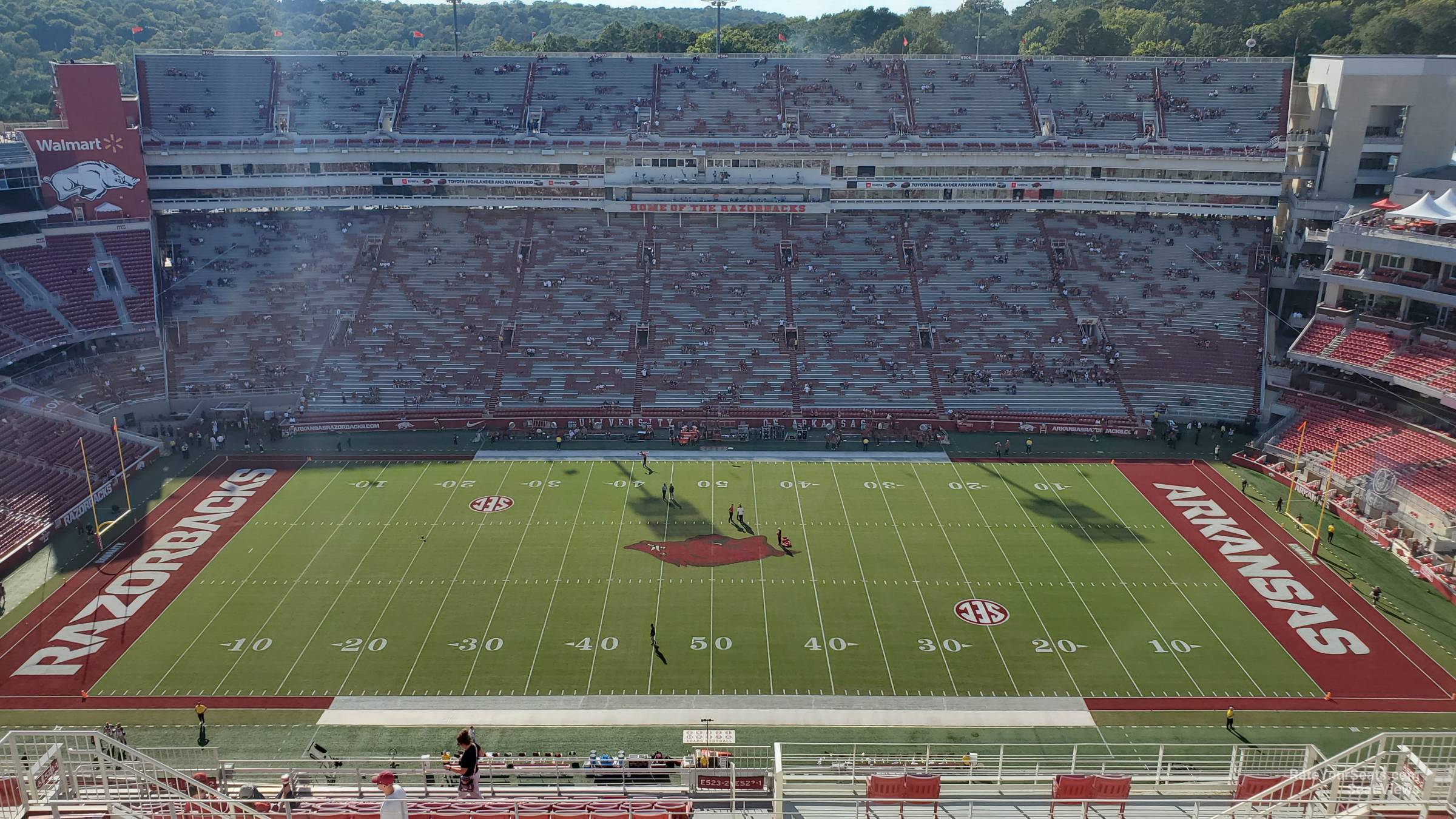 section 523-2, row 16 seat view  - razorback stadium