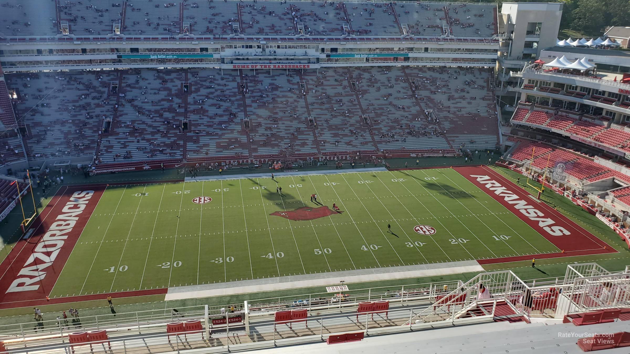 section 524-2, row 16 seat view  - razorback stadium