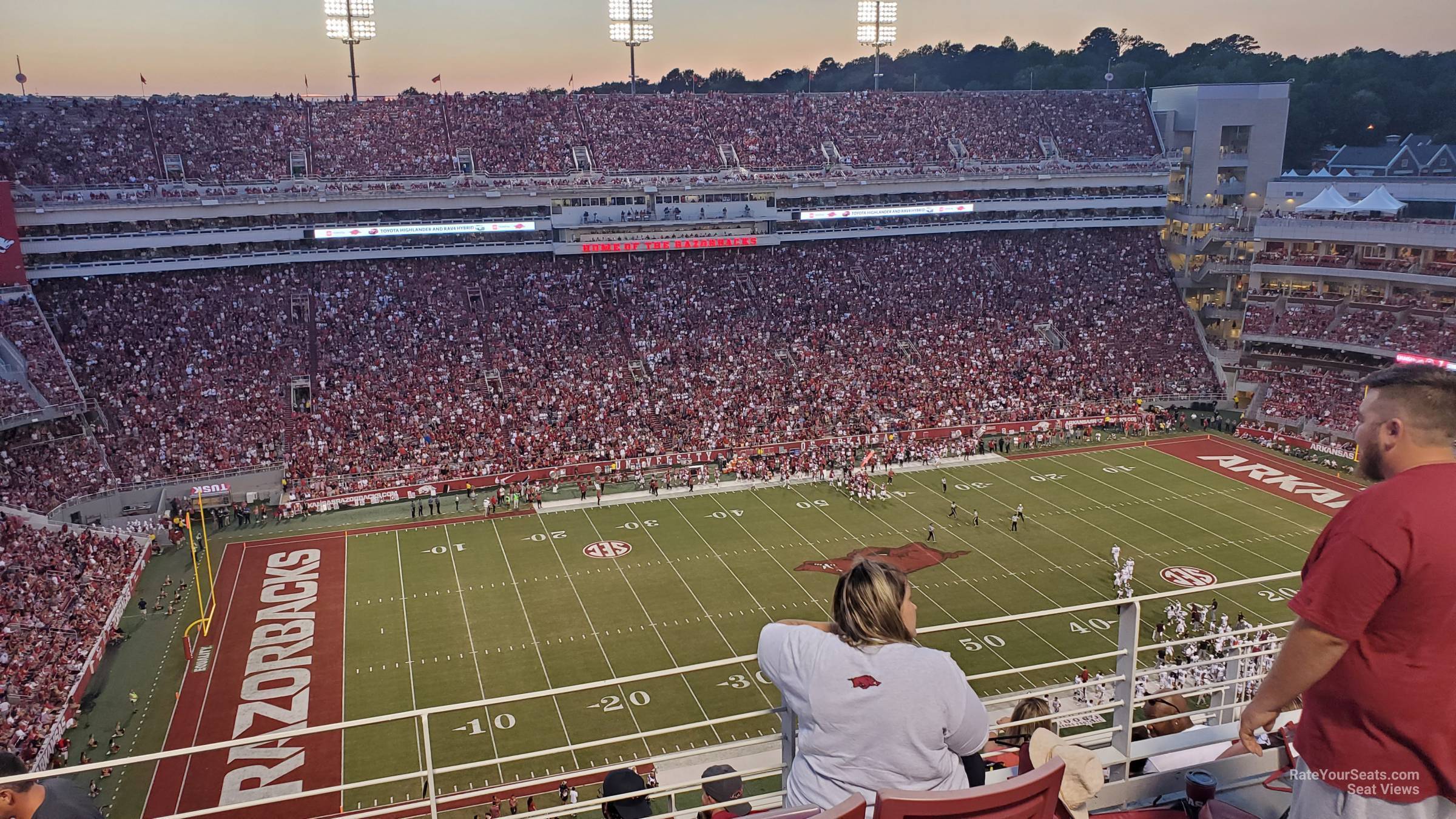 section 525-2, row 1 seat view  - razorback stadium