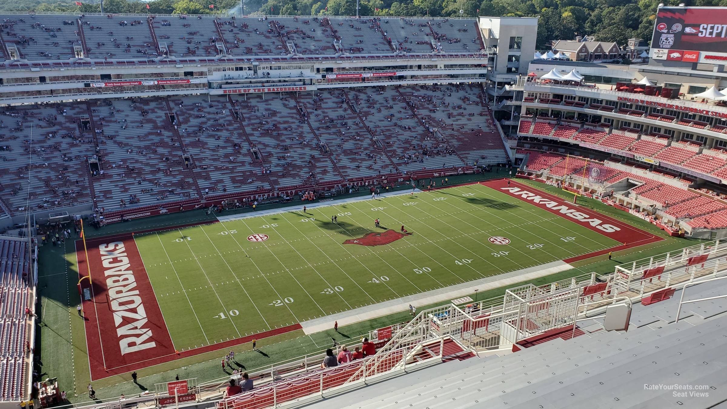 section 526-2, row 16 seat view  - razorback stadium