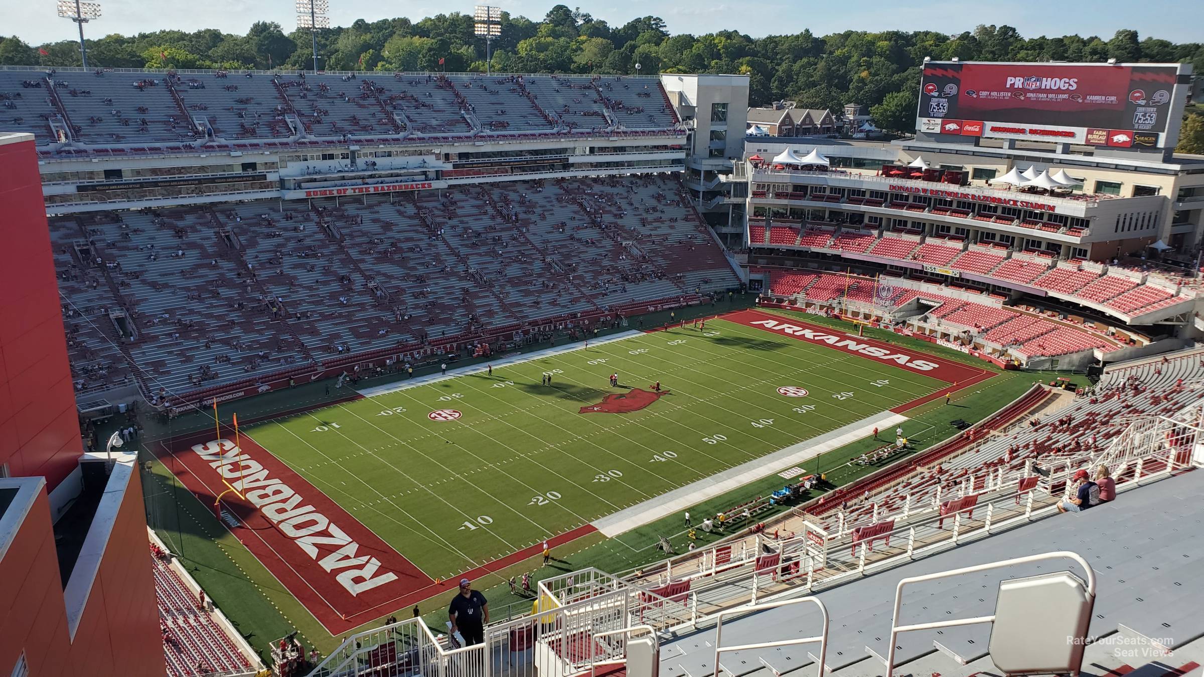 section 528-2, row 16 seat view  - razorback stadium