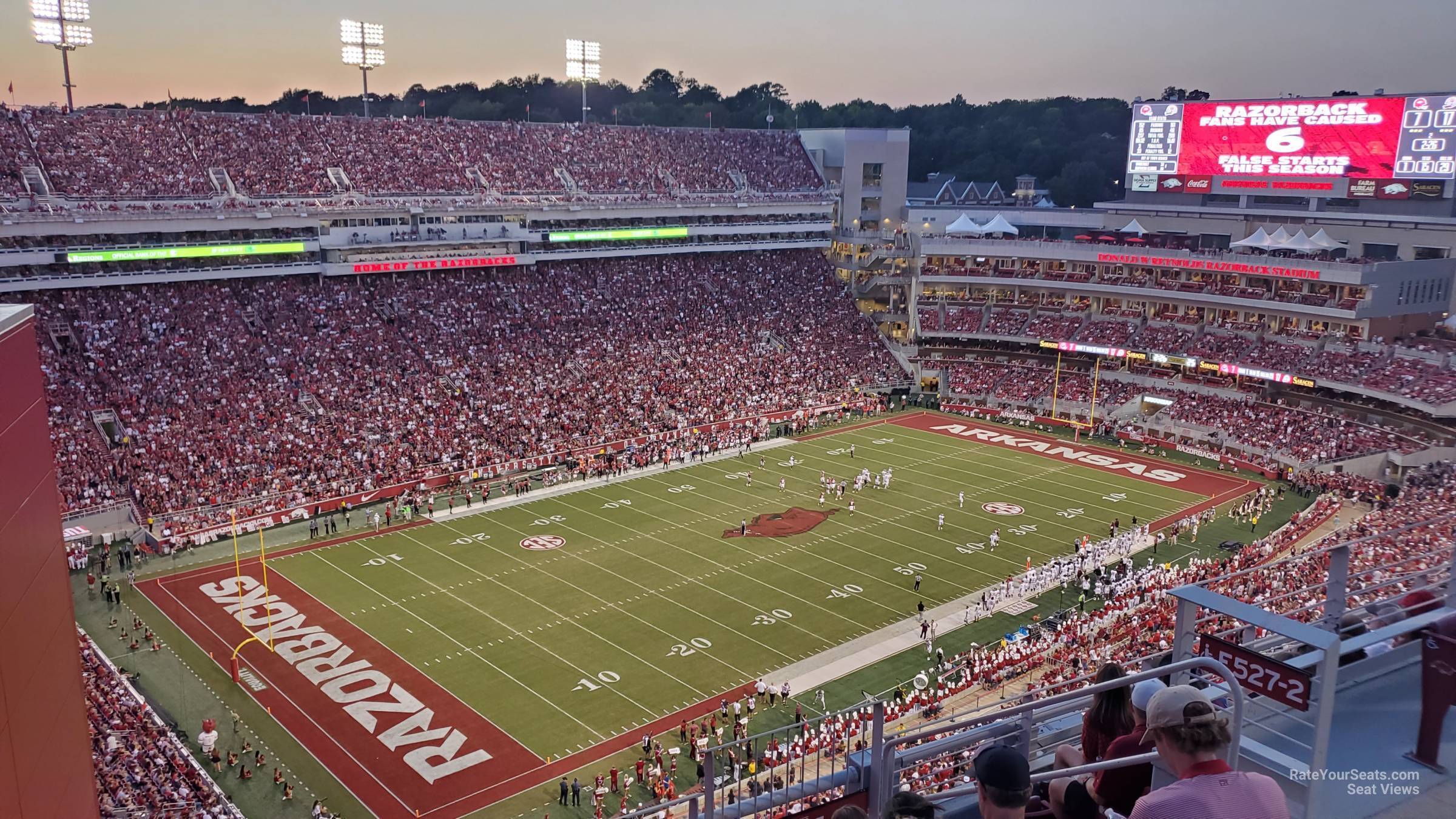 section 528-2, row 1 seat view  - razorback stadium