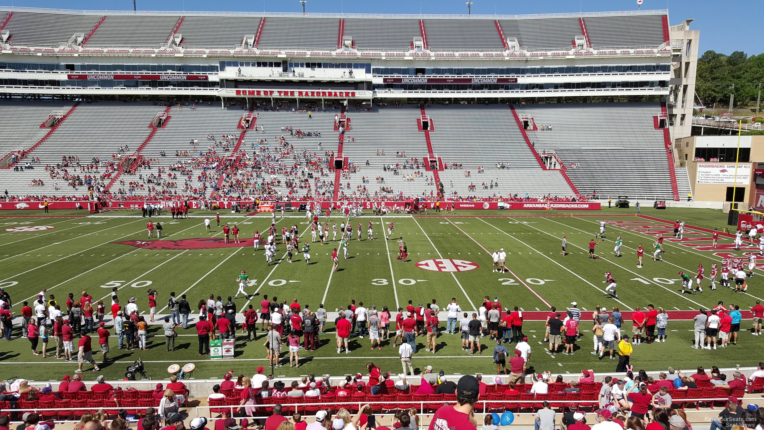 razorback stadium section 113 rateyourseats com razorback stadium seat chart