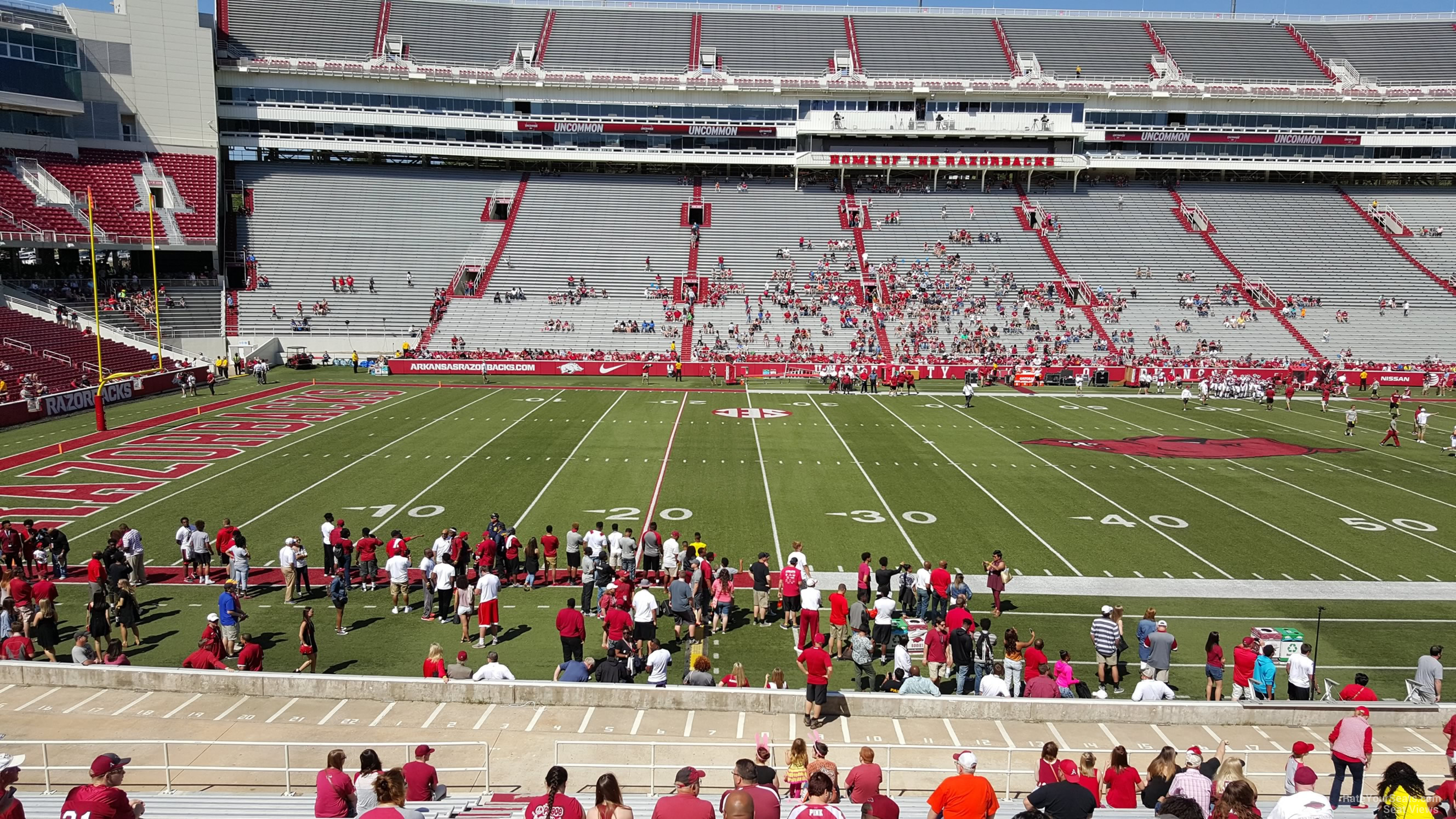 razorback stadium section 115 rateyourseats com razorback stadium seat chart
