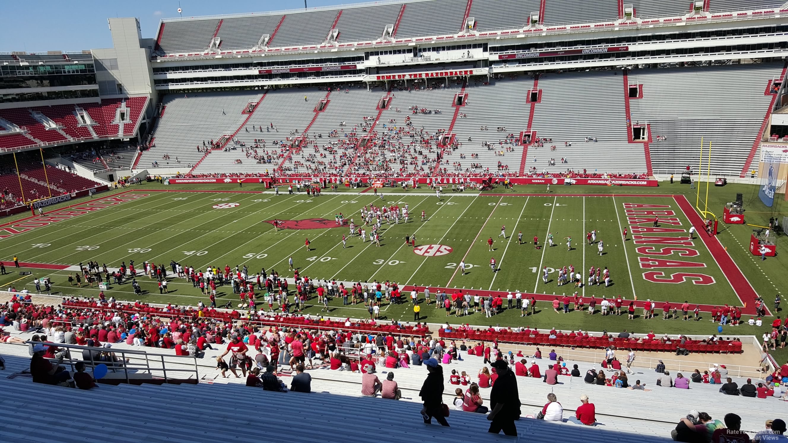 section 217 seat view  for football - razorback stadium