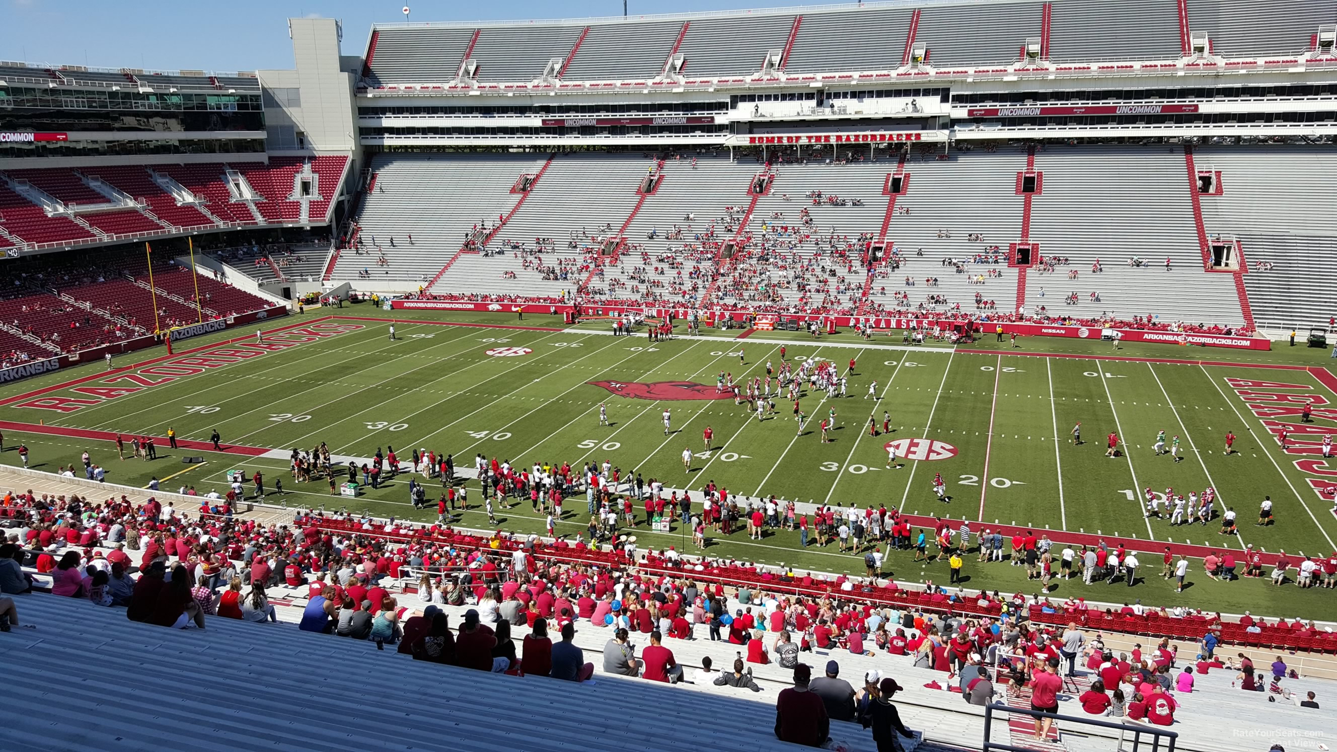 section 219 seat view  for football - razorback stadium