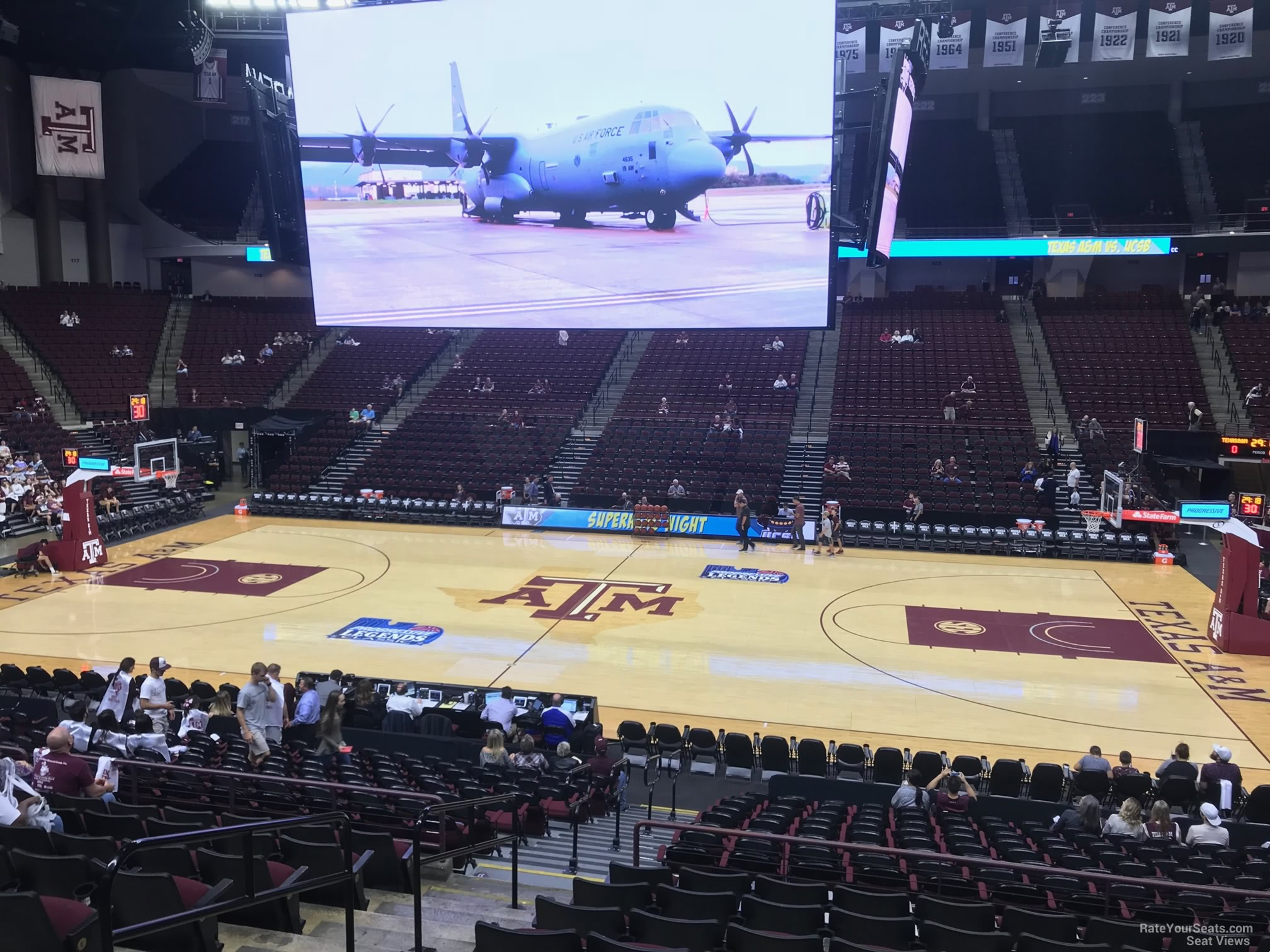 section 104, row j seat view  - reed arena
