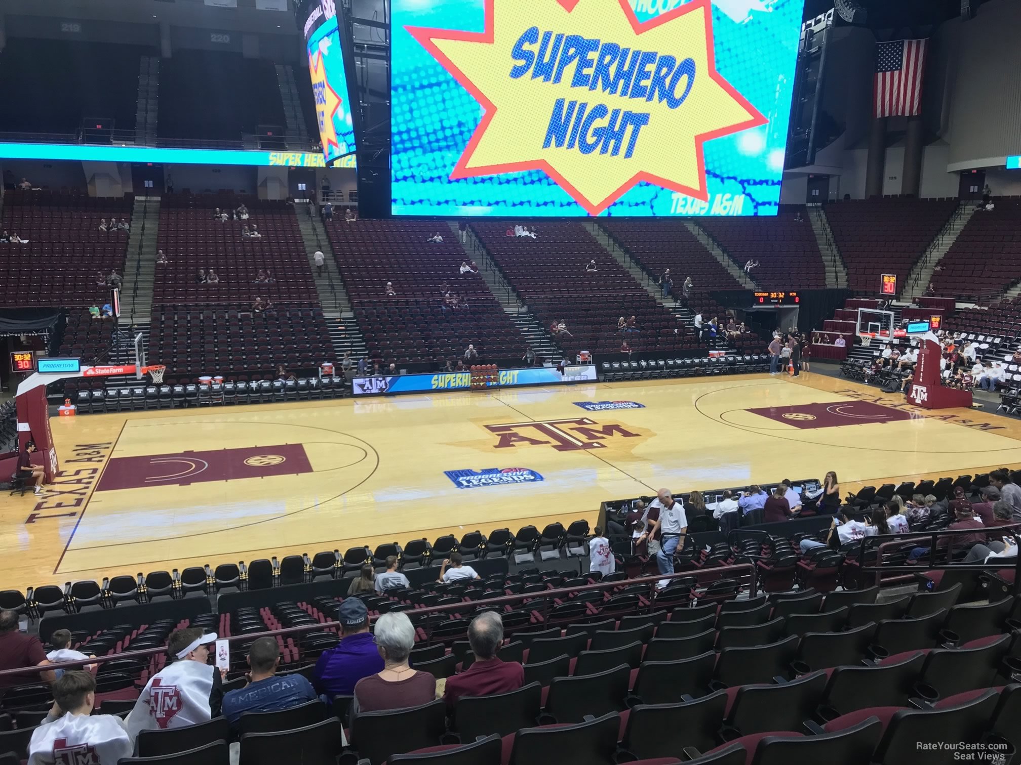 section 106, row j seat view  - reed arena