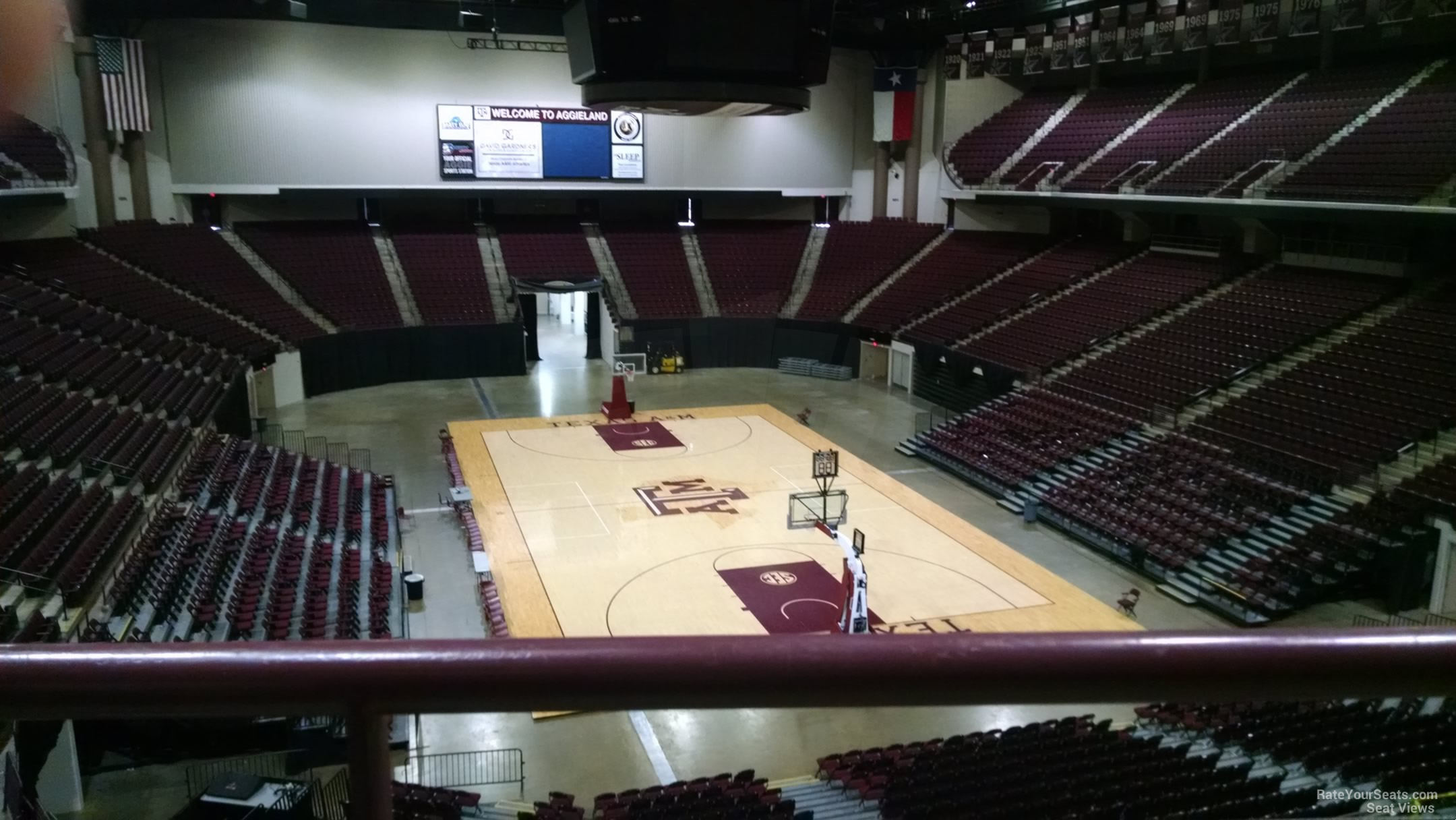 section 215, row b seat view  - reed arena