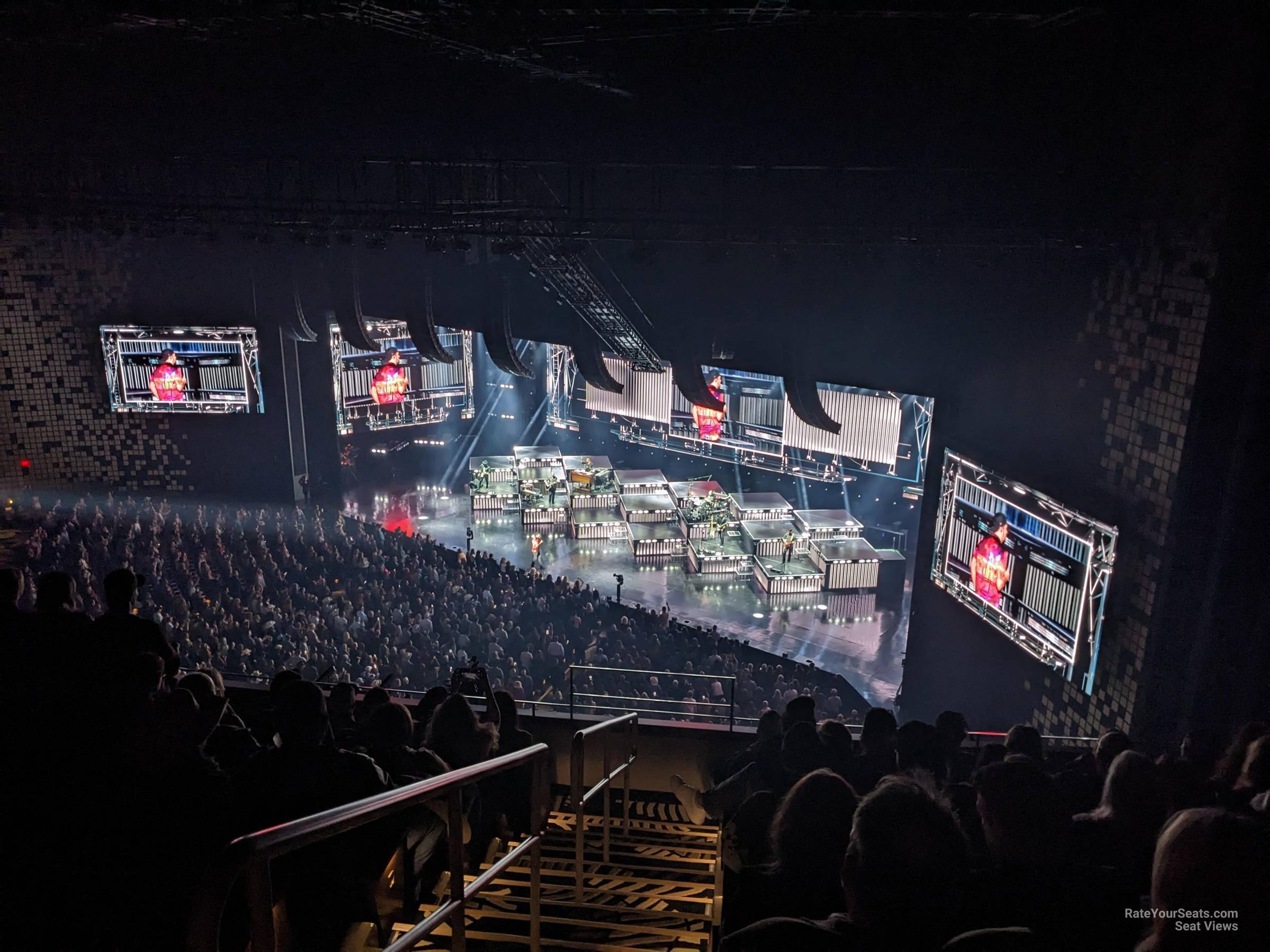 balcony 1, row g seat view  - resorts world theatre las vegas