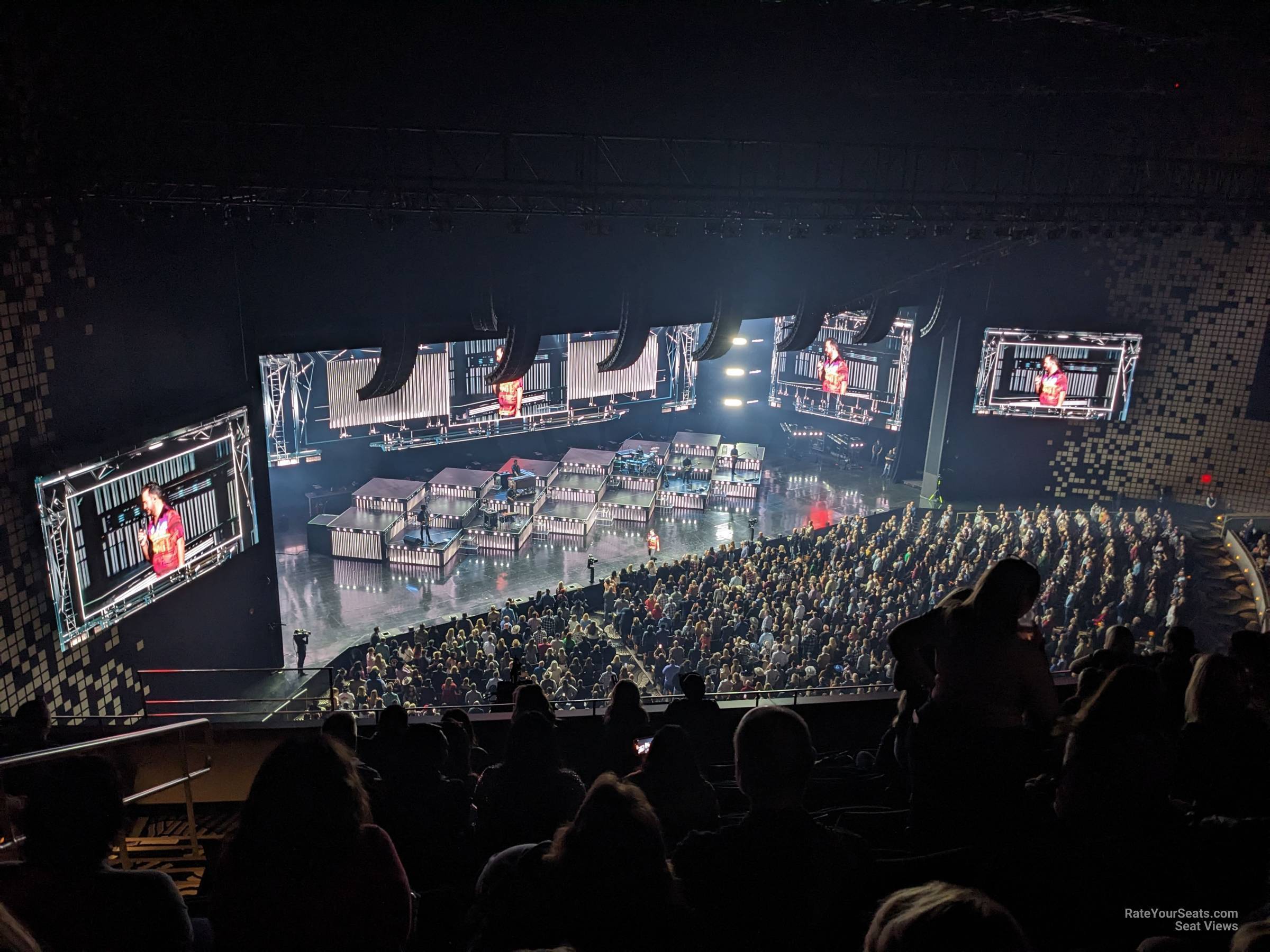 balcony 6, row g seat view  - resorts world theatre las vegas