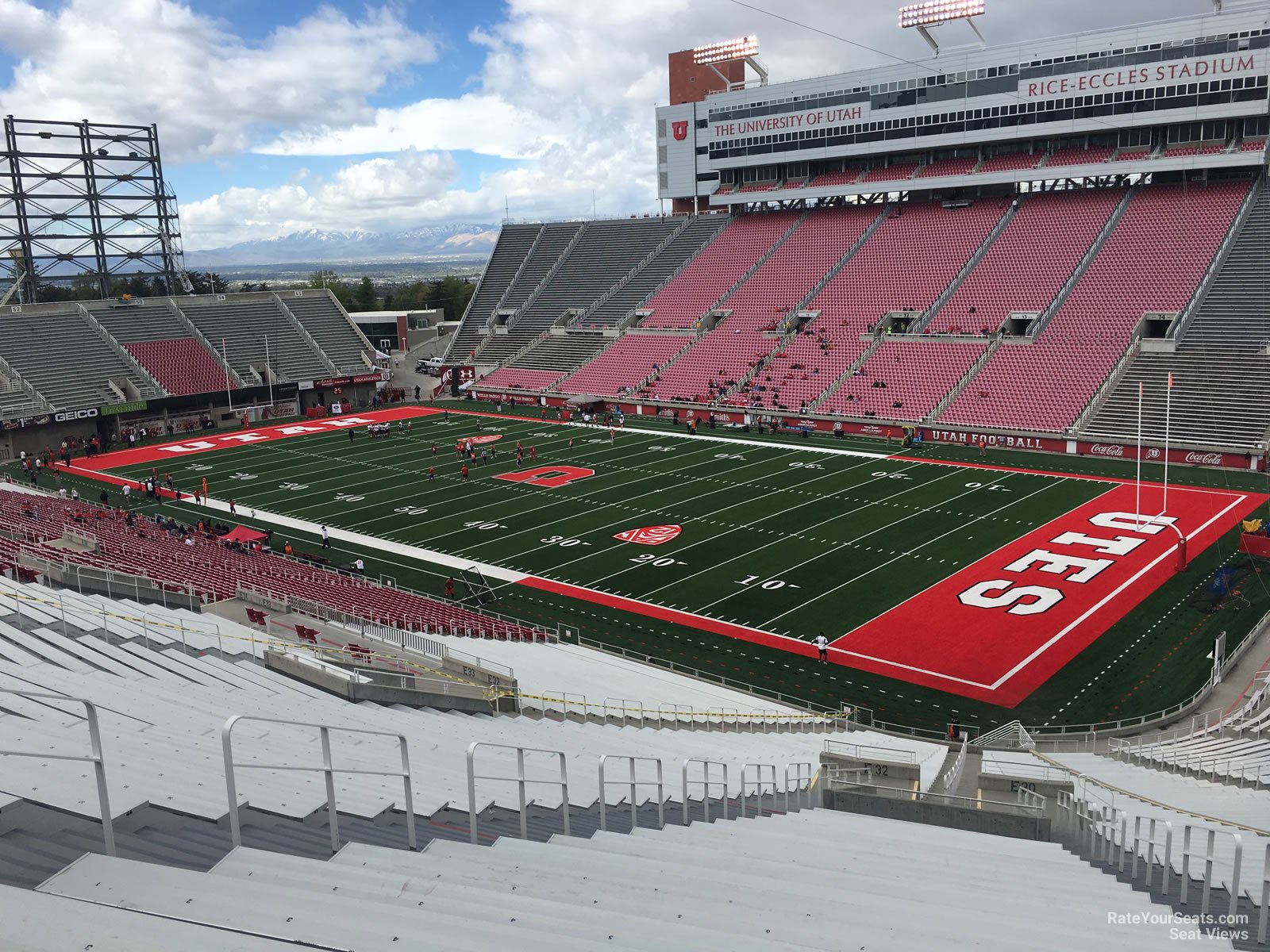 section e31, row 50 seat view  for football - rice-eccles stadium