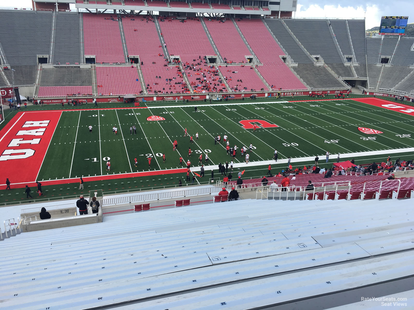 section e38, row 50 seat view  for football - rice-eccles stadium