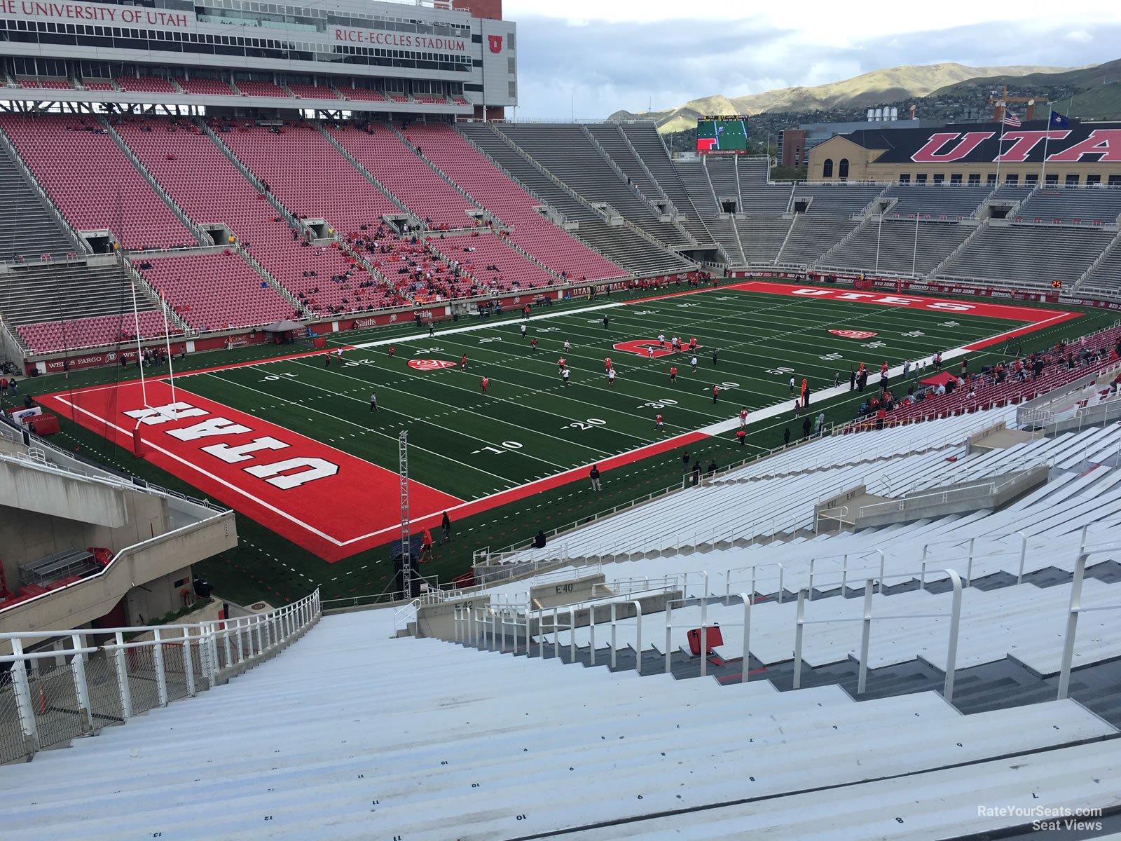 section e42, row 50 seat view  for football - rice-eccles stadium