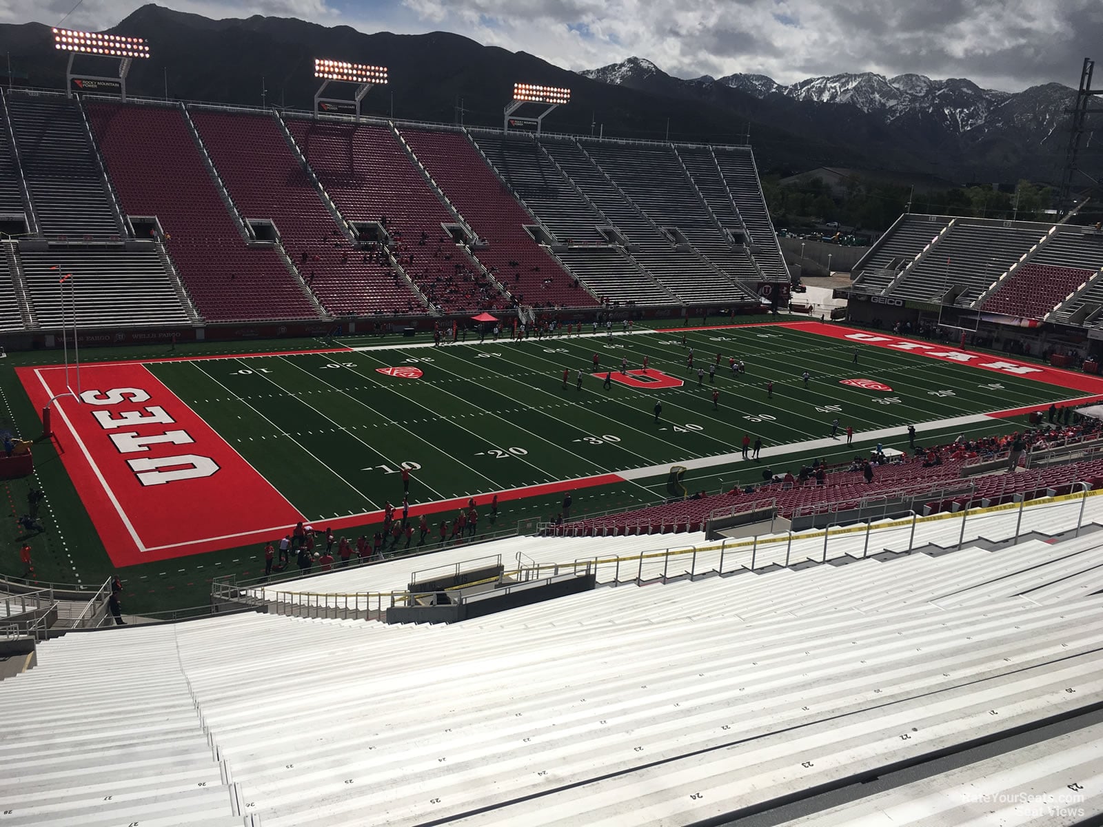 section w16, row 50 seat view  for football - rice-eccles stadium