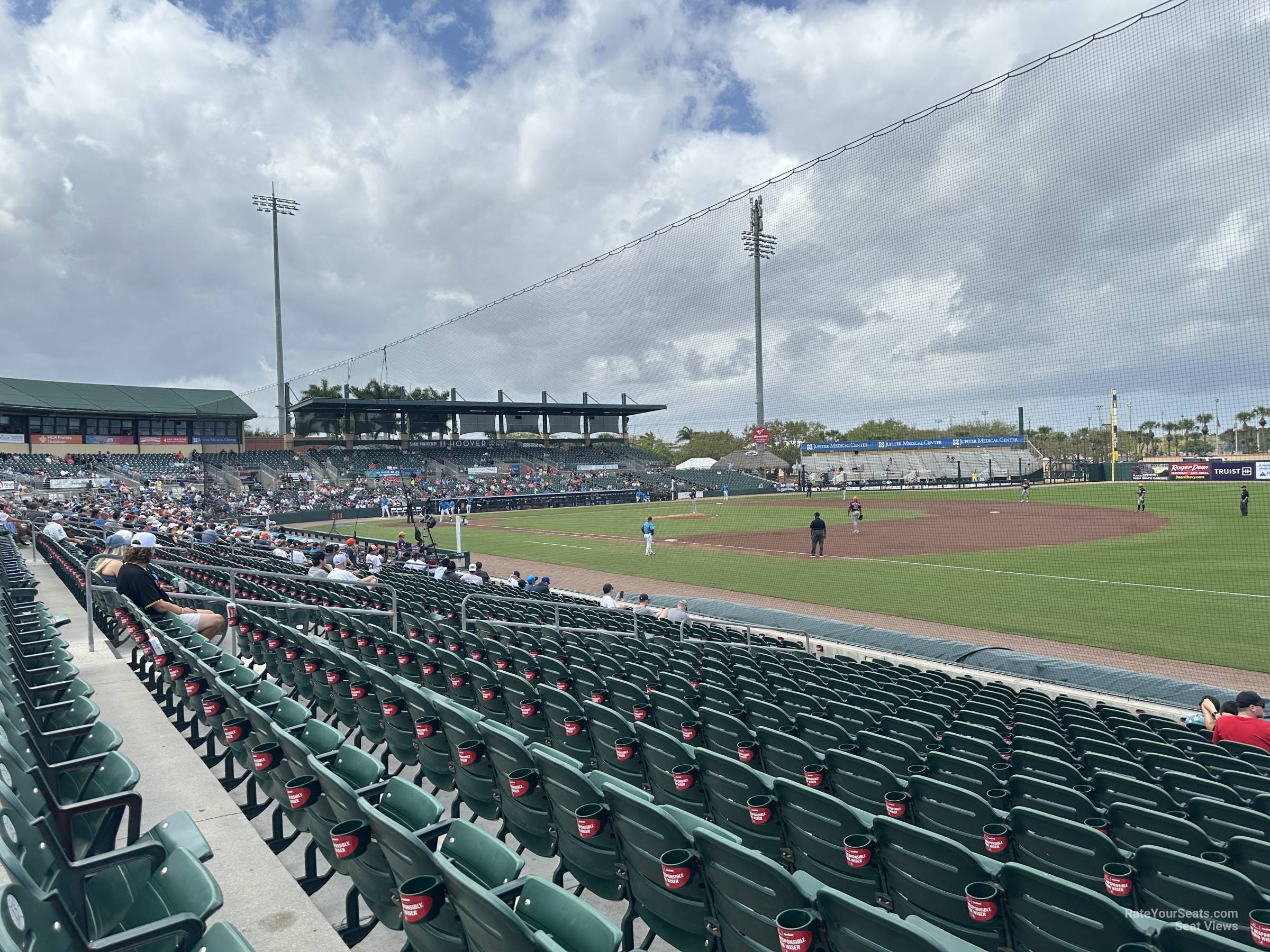 view from field box 103 row 14 seat view - roger dean stadium