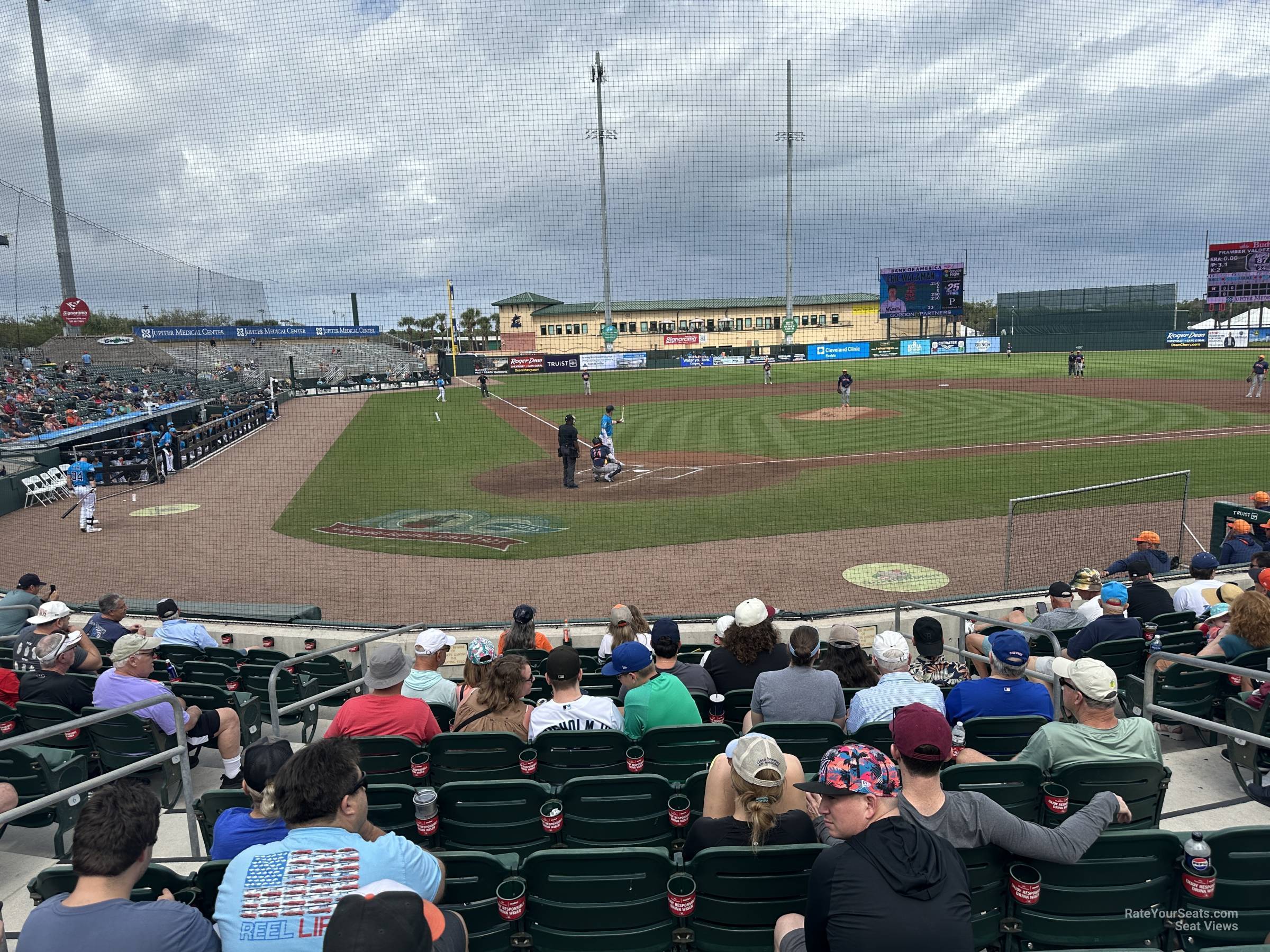view from field box 111 row 11 seat view - roger dean stadium