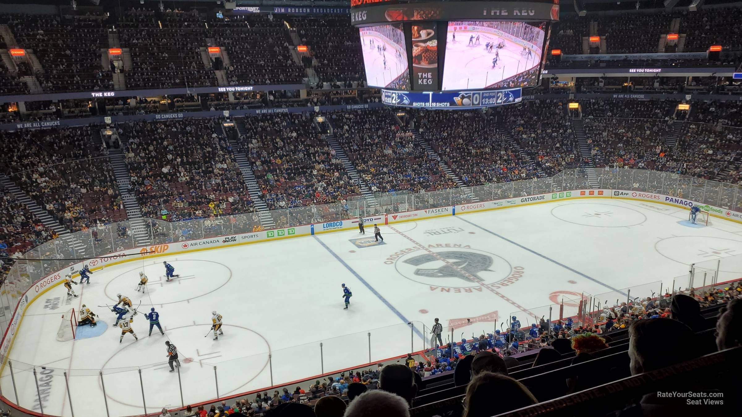 section 325, row 4 seat view  for hockey - rogers arena