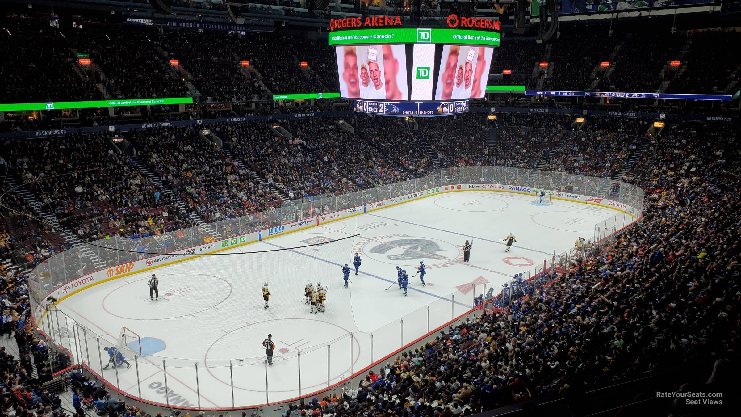 section 327, row 4 seat view  for hockey - rogers arena