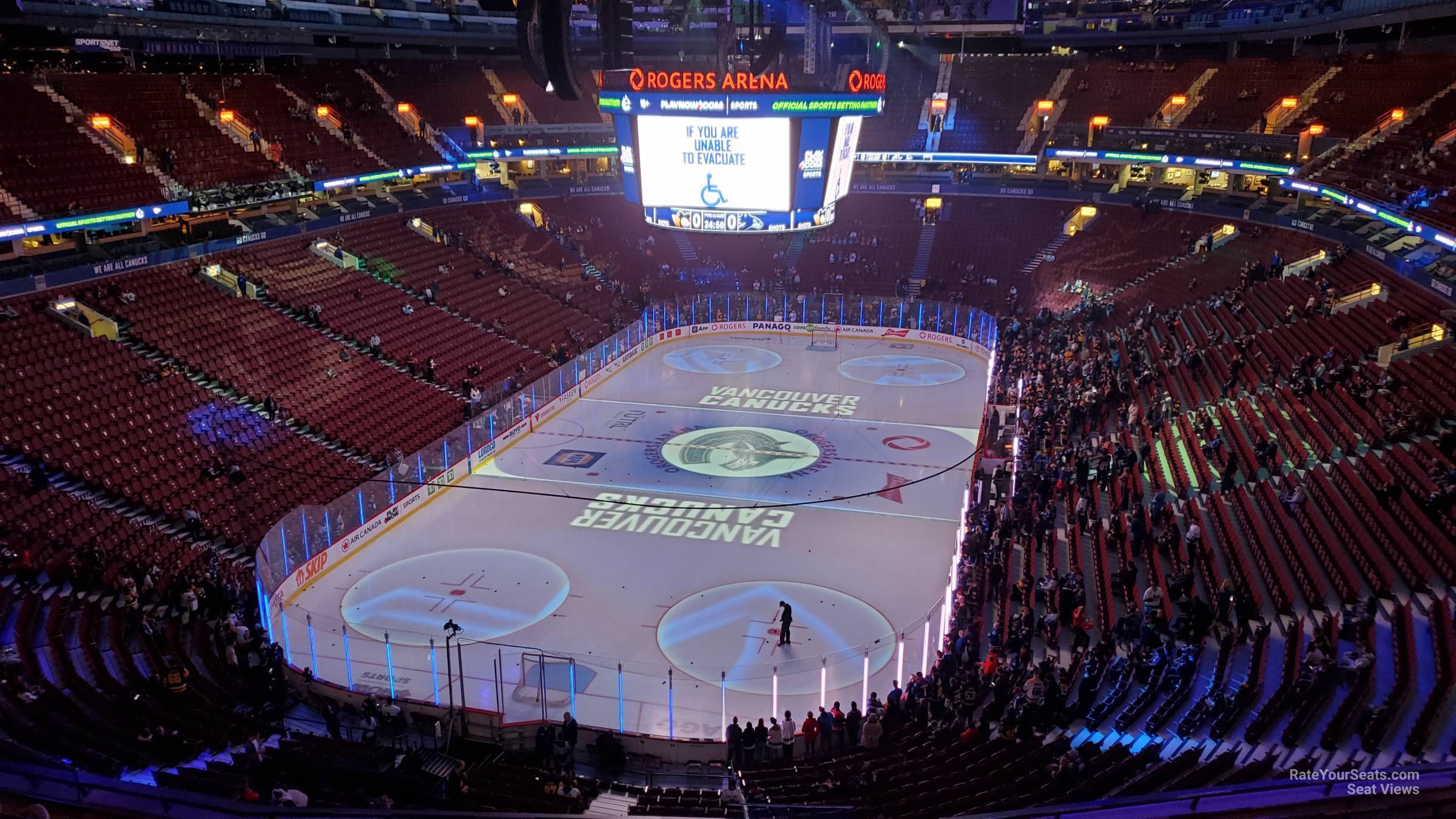 section 329, row 12 seat view  for hockey - rogers arena