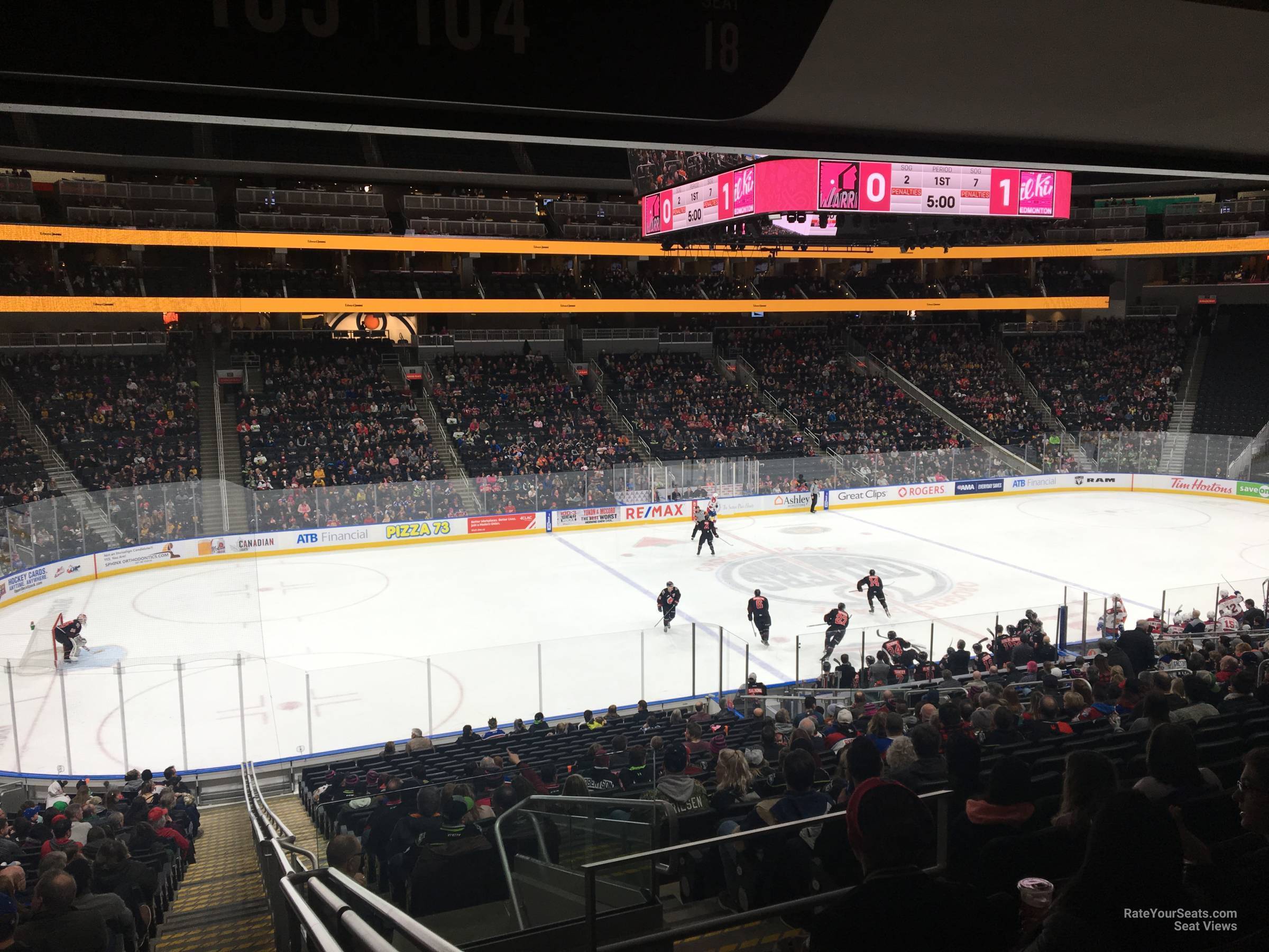 section 105, row 25 seat view  for hockey - rogers place