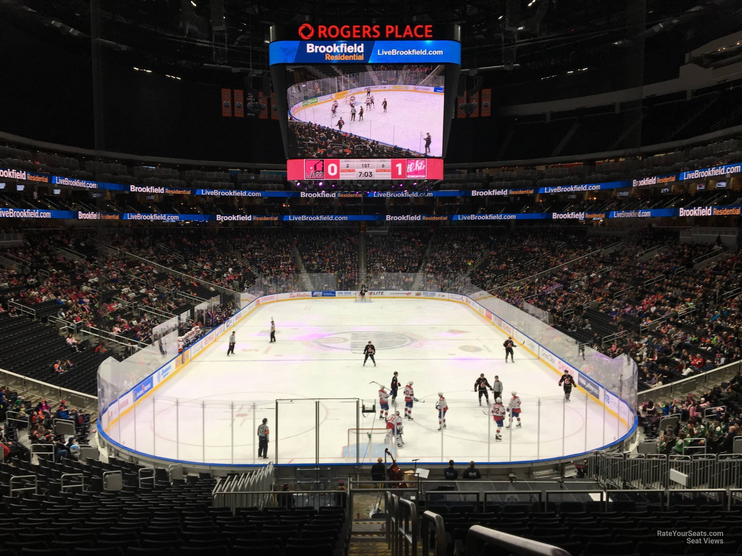 section 127, row 25 seat view  for hockey - rogers place