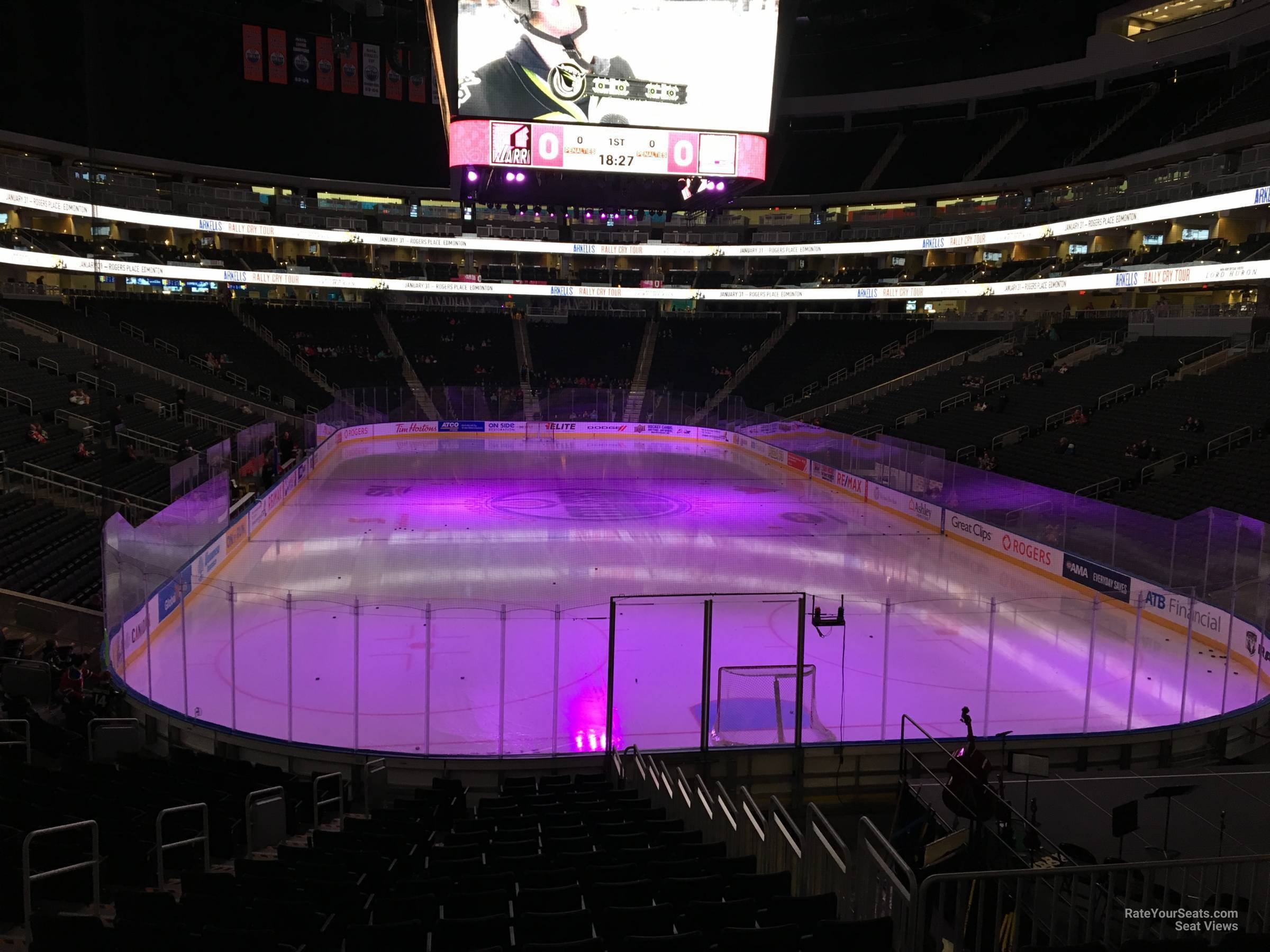 section 129, row 19 seat view  for hockey - rogers place