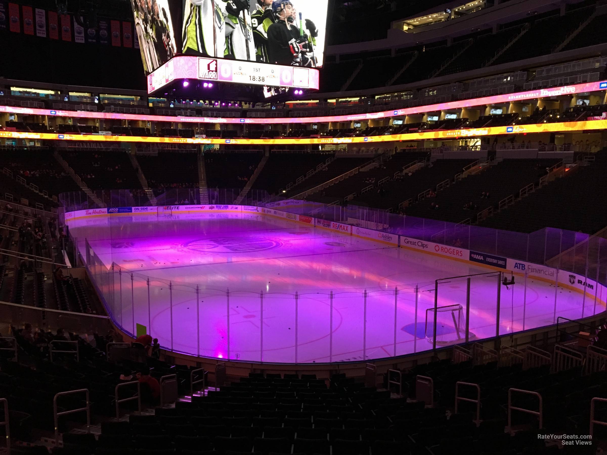 section 130, row 19 seat view  for hockey - rogers place