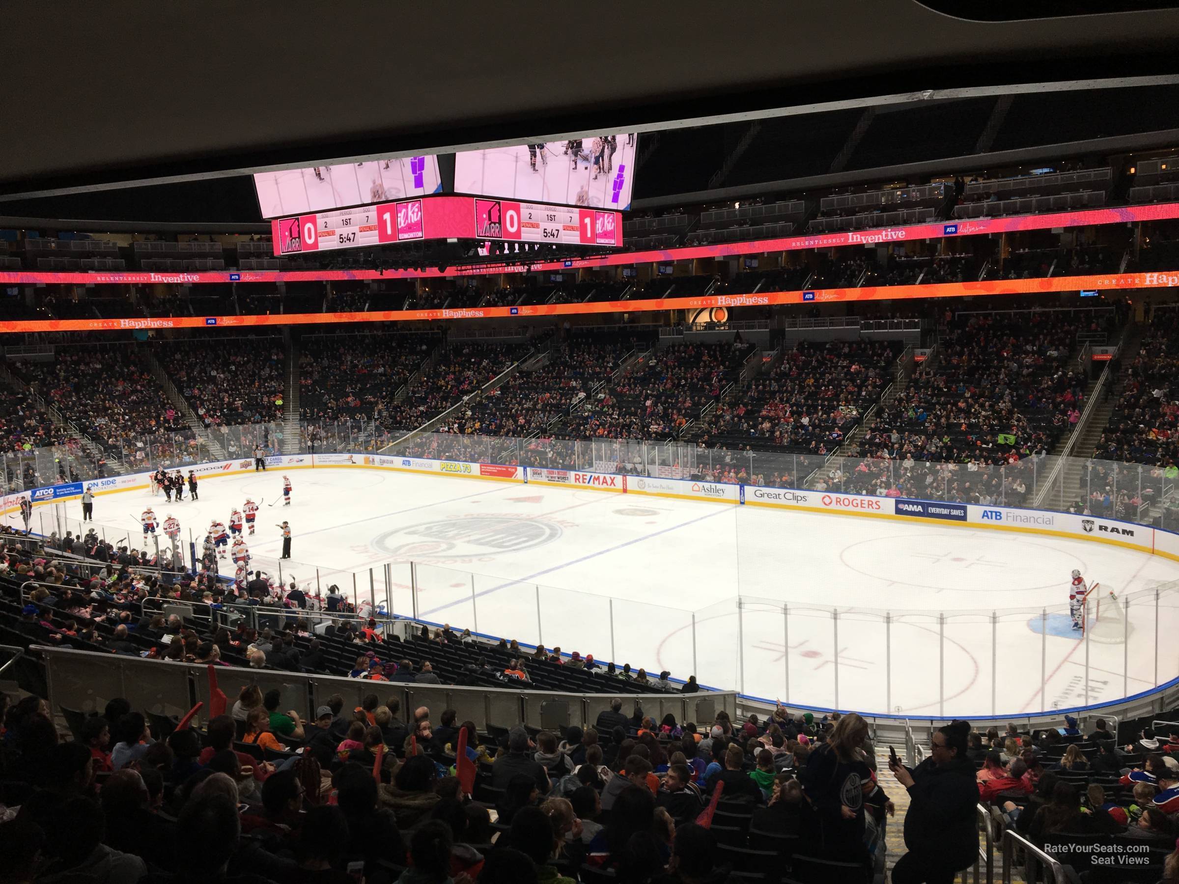 section 134, row 25 seat view  for hockey - rogers place