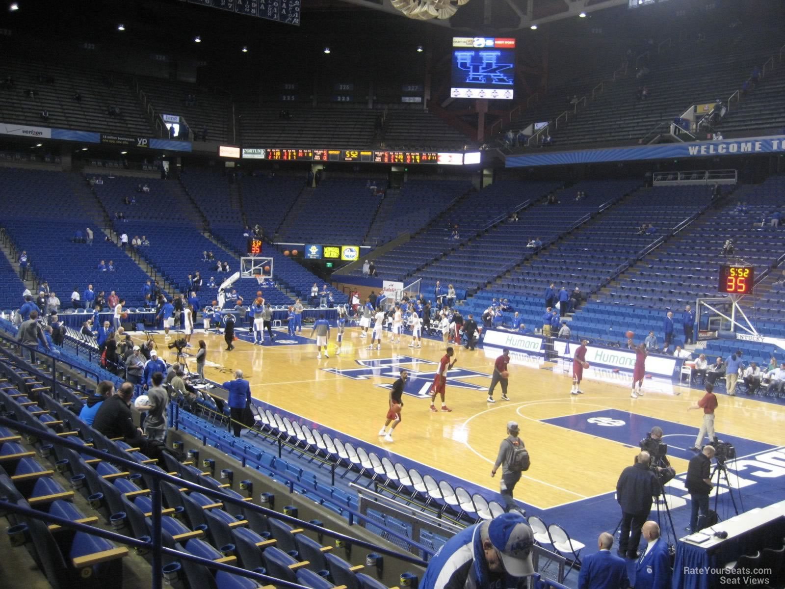 section 11, row f seat view  for basketball - rupp arena