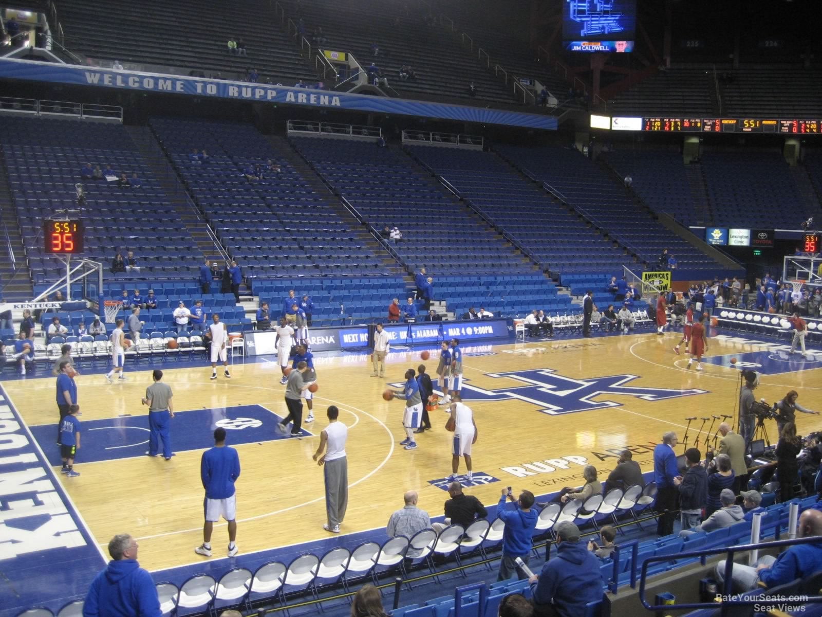 section 16, row f seat view  for basketball - rupp arena
