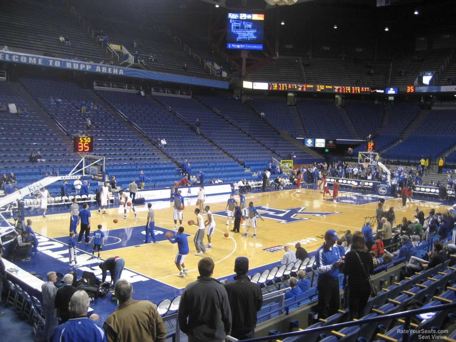 section 17, row f seat view  for basketball - rupp arena