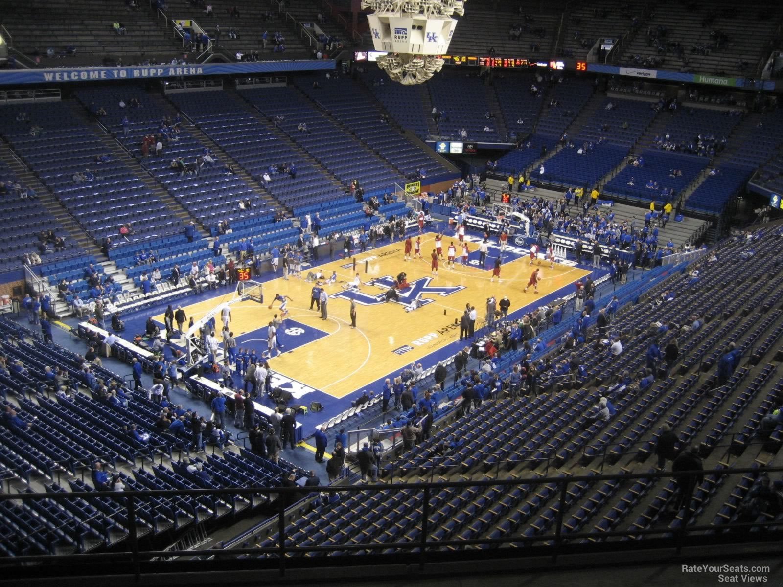 section 218, row h seat view  for basketball - rupp arena