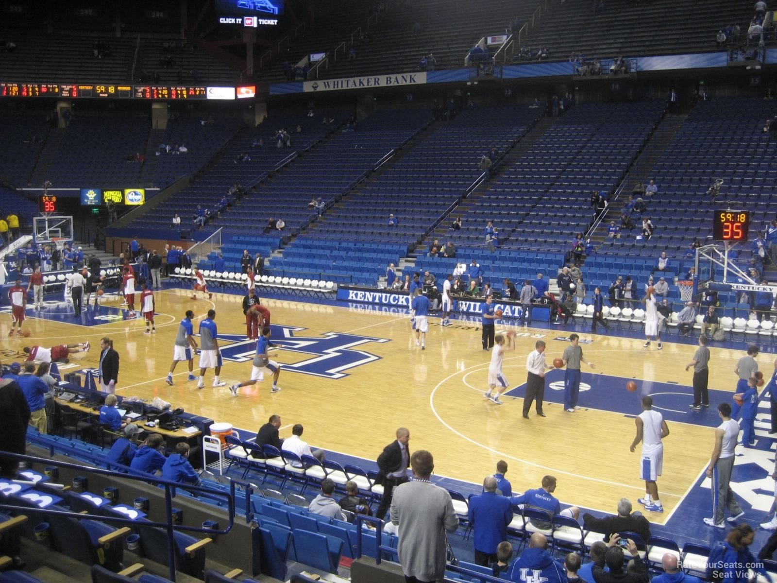 section 29, row f seat view  for basketball - rupp arena