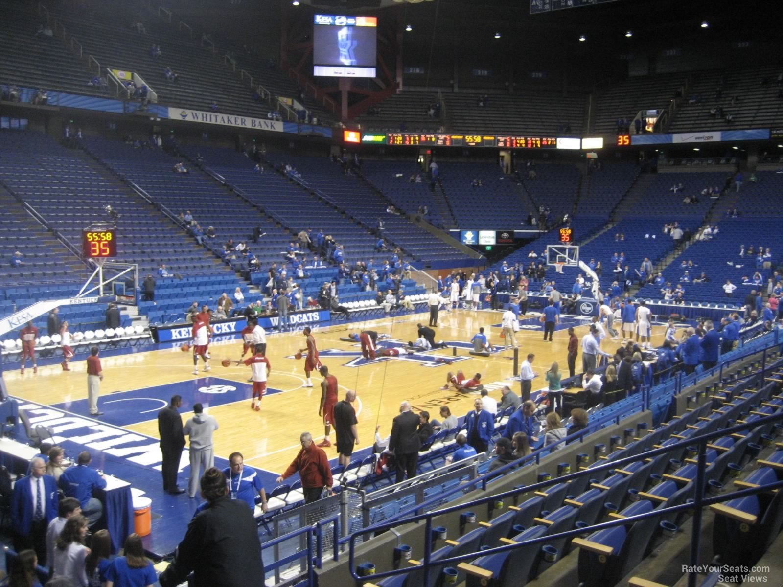 section 34, row f seat view  for basketball - rupp arena