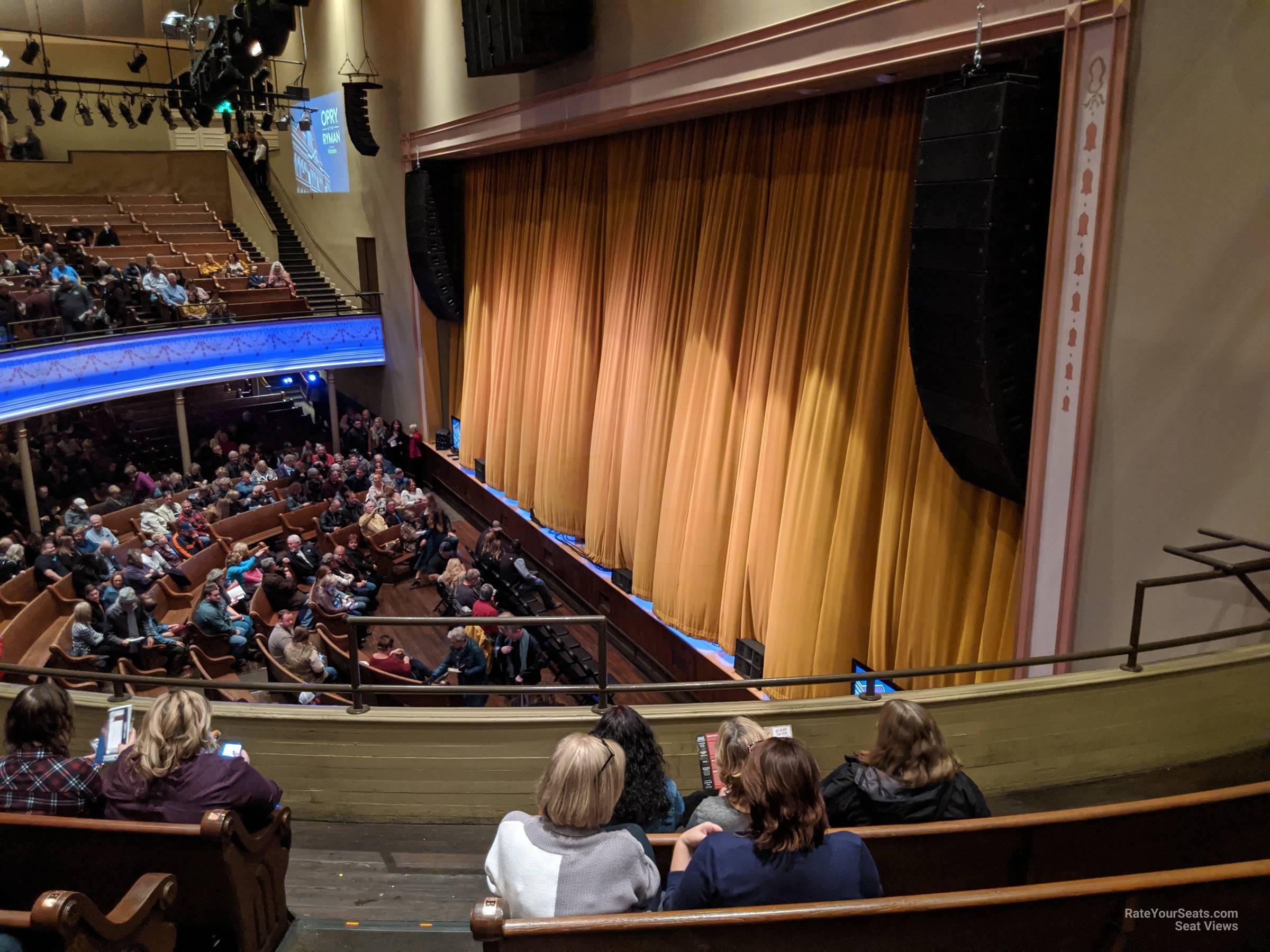 section 9, row f seat view  - ryman auditorium