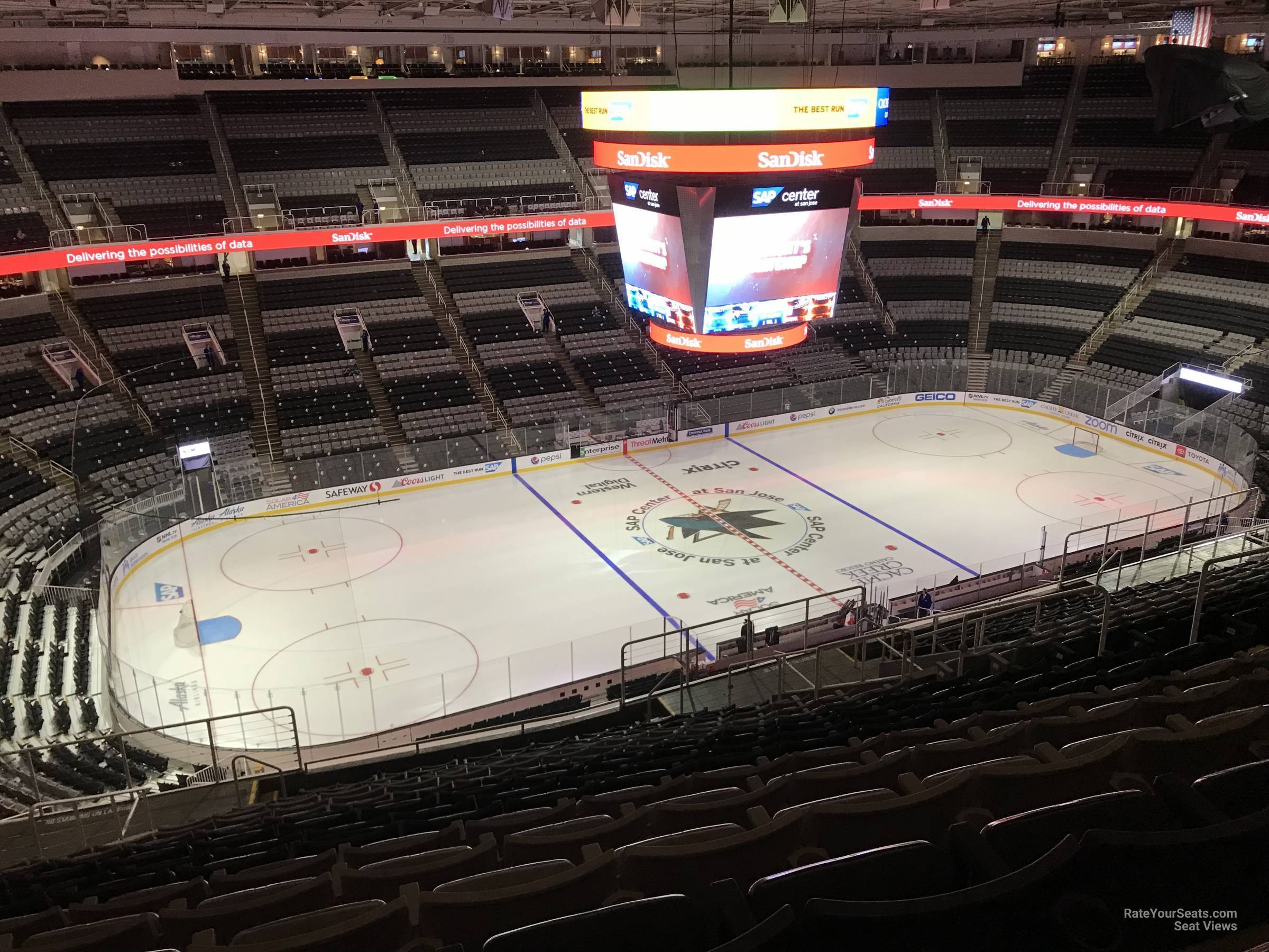 section 203, row 20 seat view  for hockey - sap center