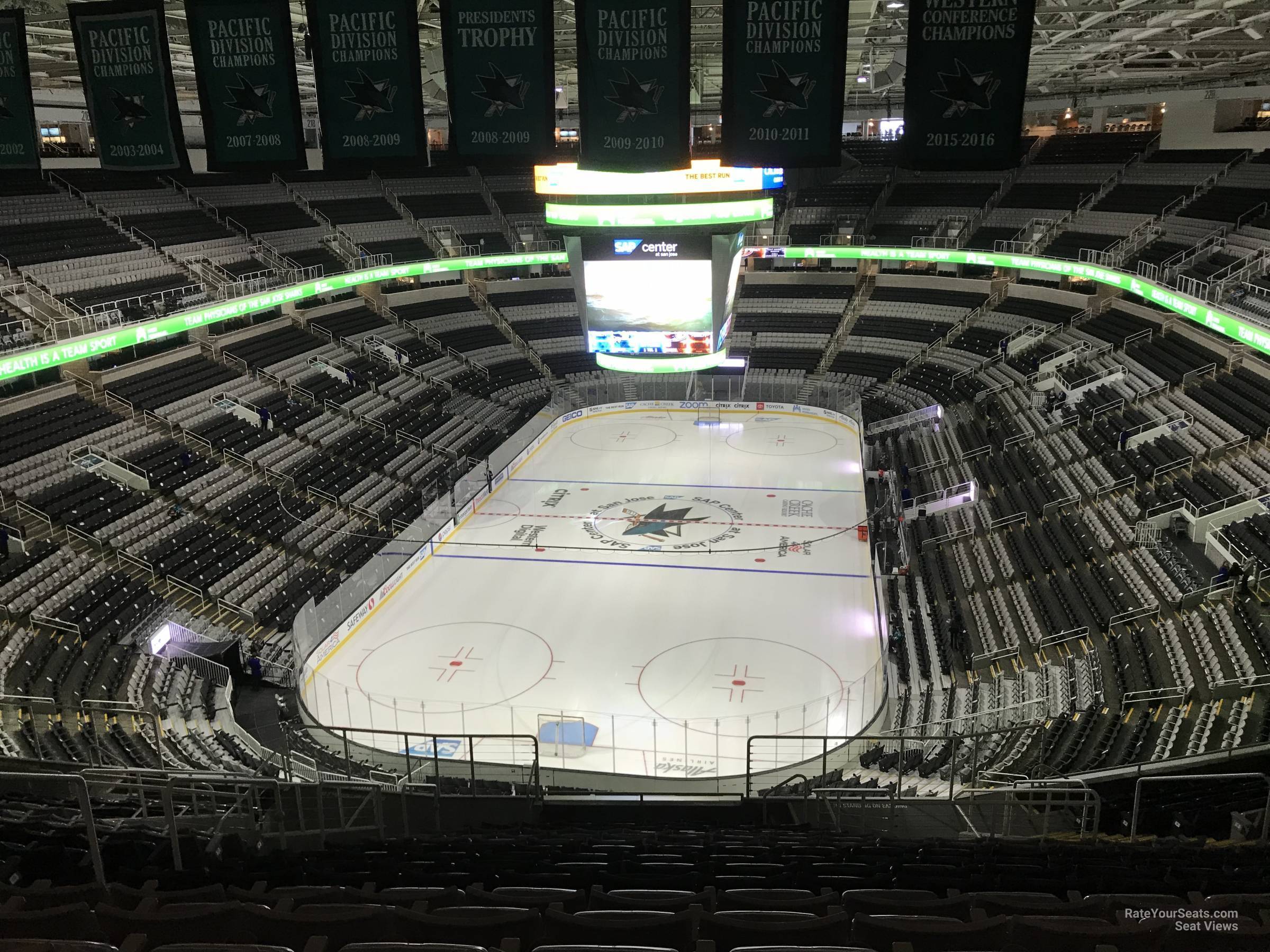 section 207, row 20 seat view  for hockey - sap center
