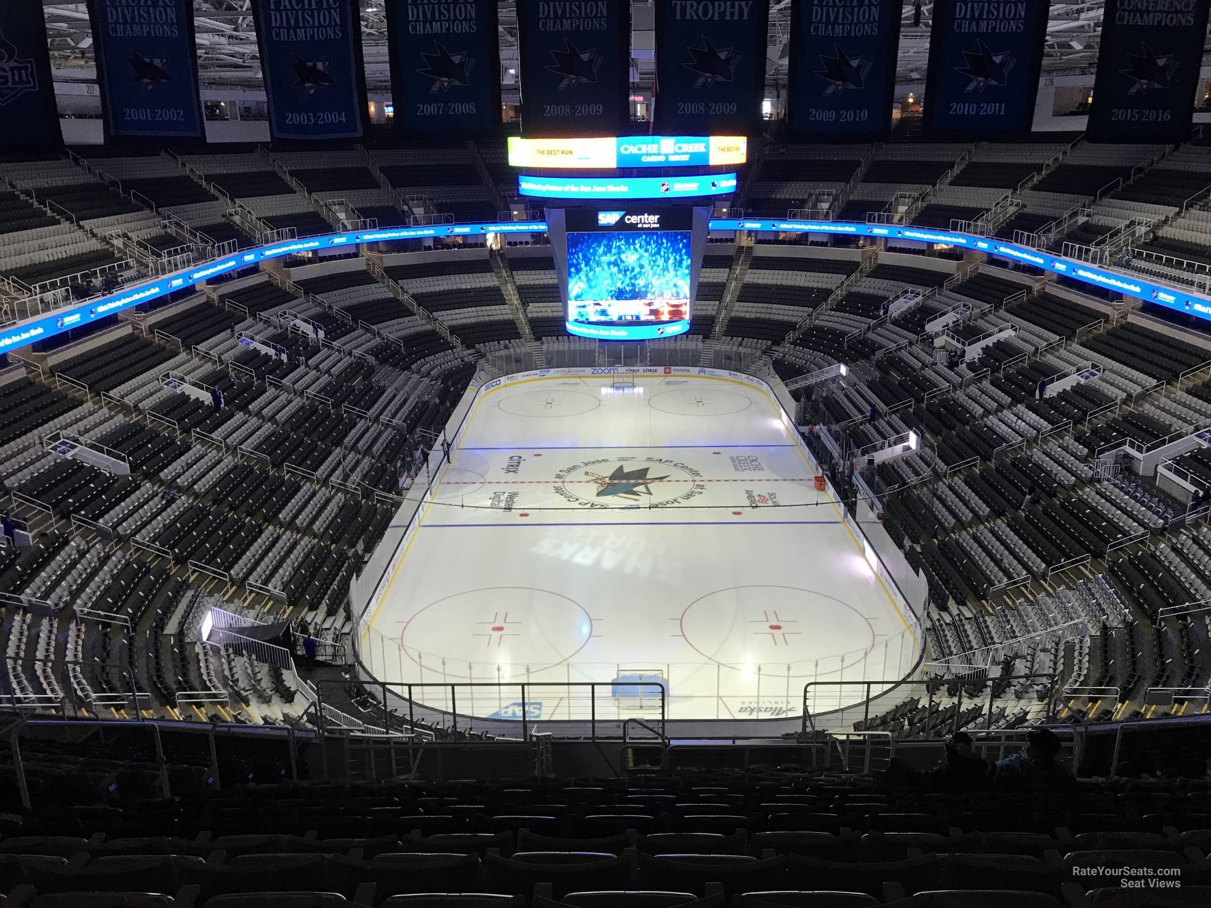 section 208, row 20 seat view  for hockey - sap center