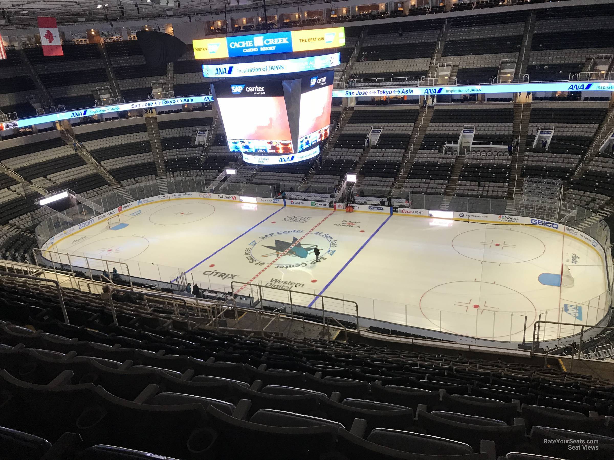section 213, row 20 seat view  for hockey - sap center