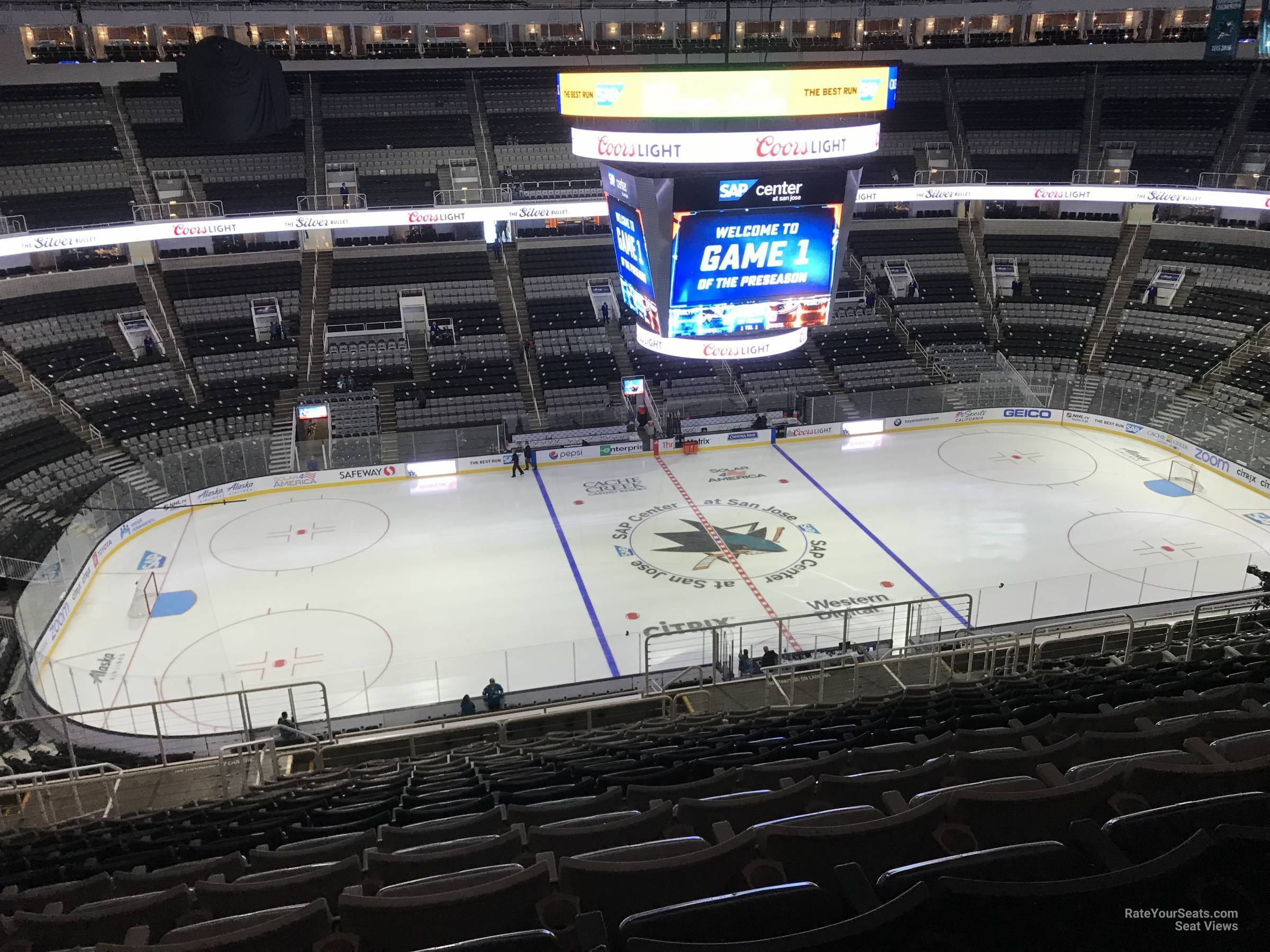 section 216, row 20 seat view  for hockey - sap center