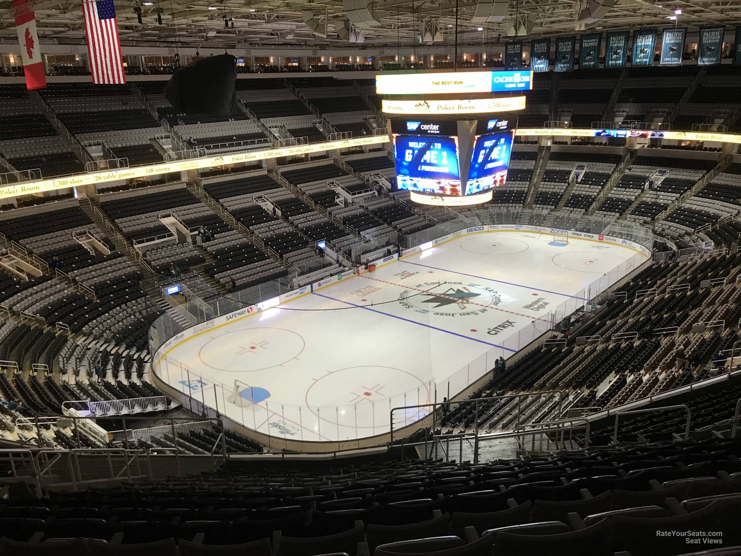 section 219, row 20 seat view  for hockey - sap center