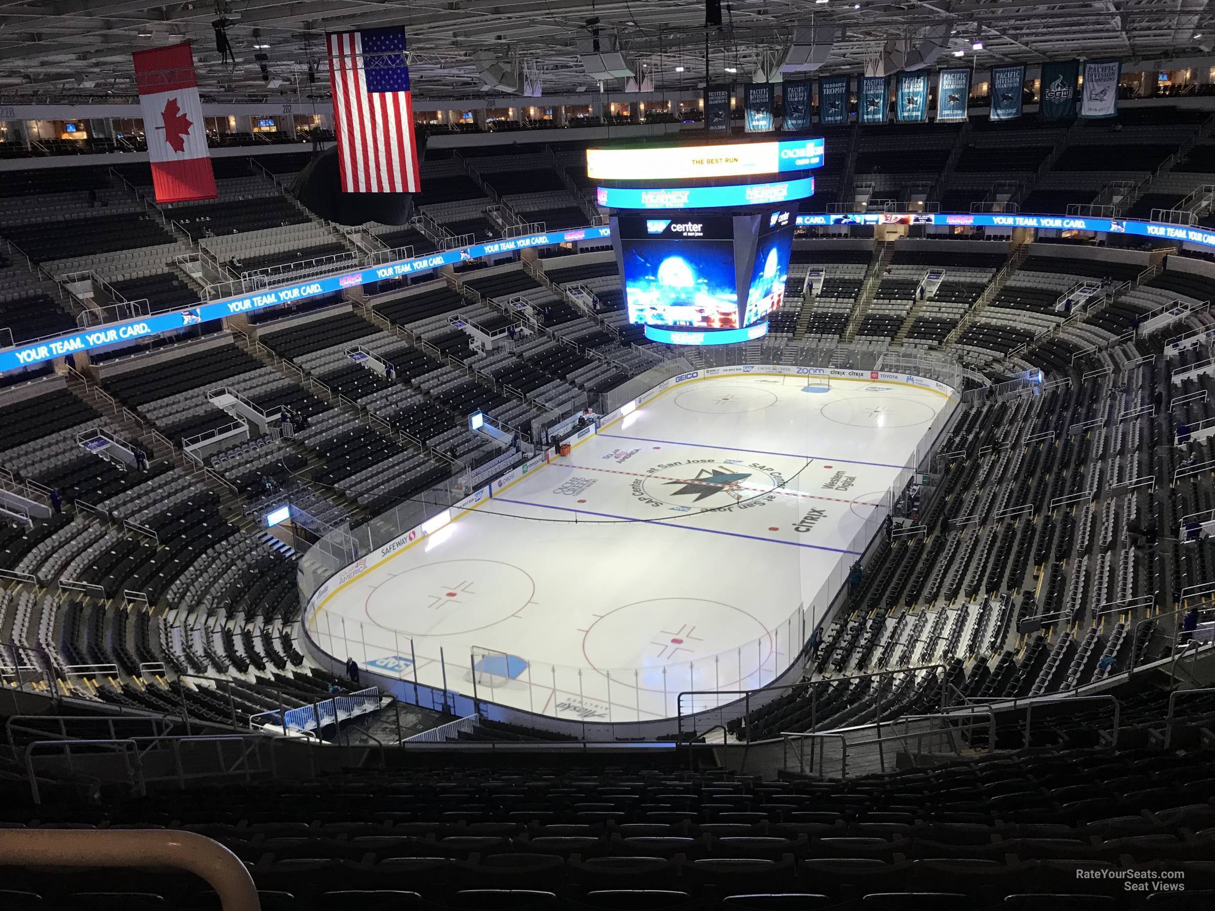 section 221, row 20 seat view  for hockey - sap center