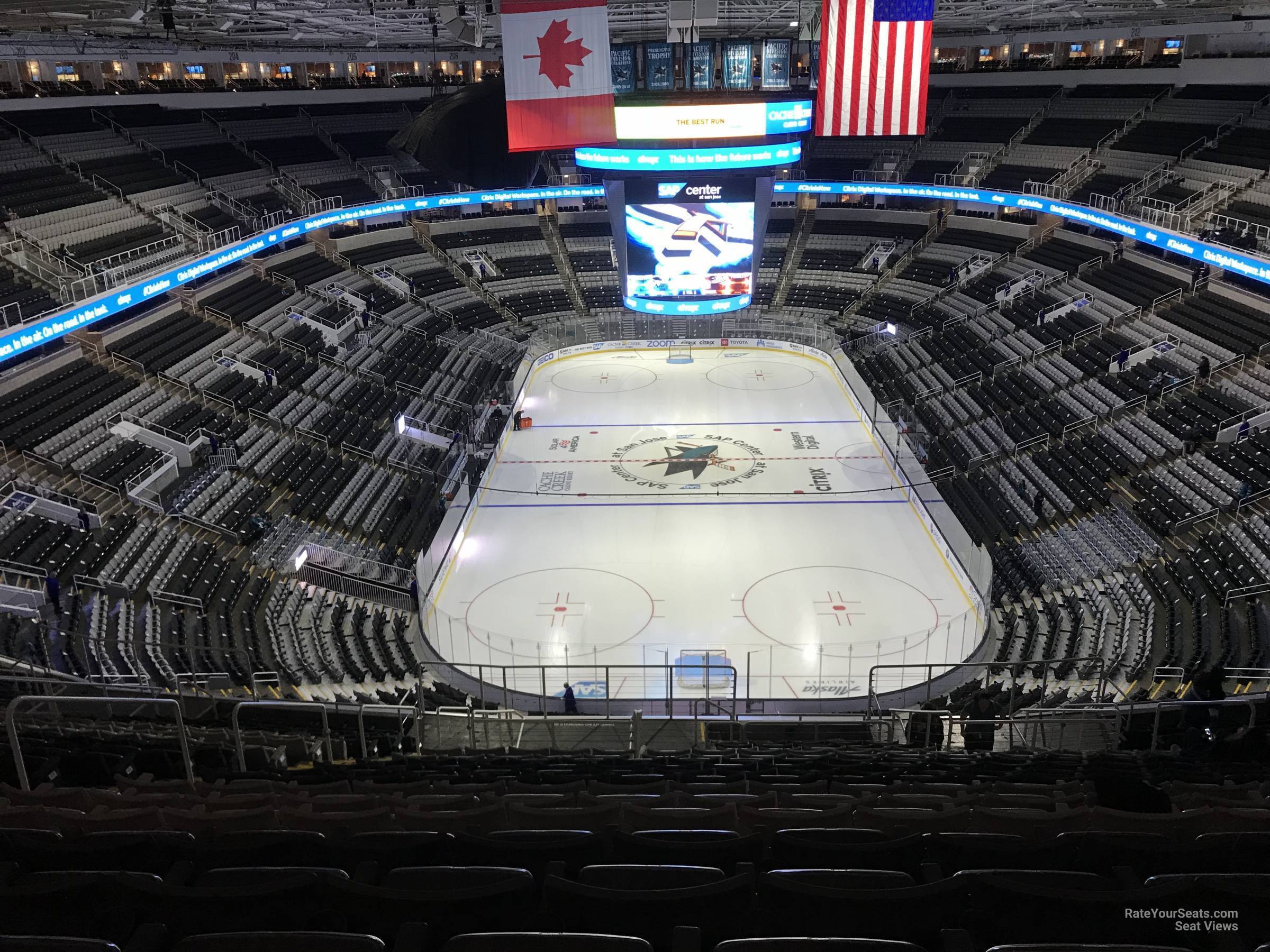 section 222, row 20 seat view  for hockey - sap center