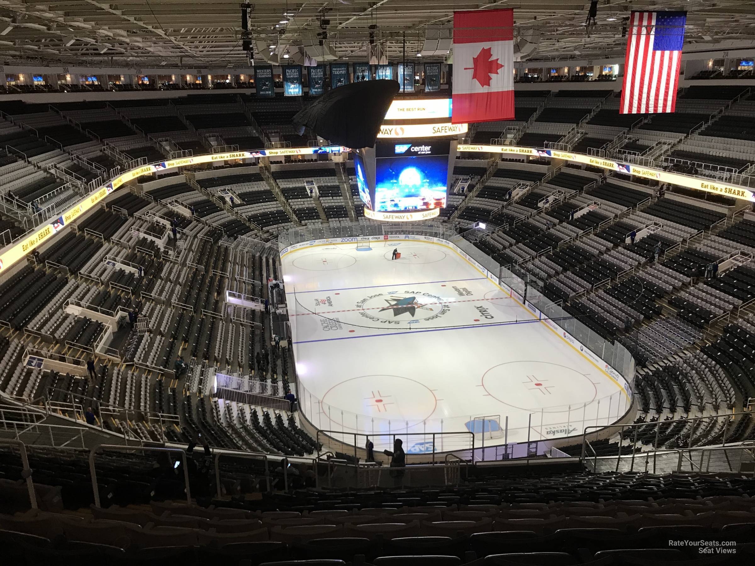section 223, row 20 seat view  for hockey - sap center