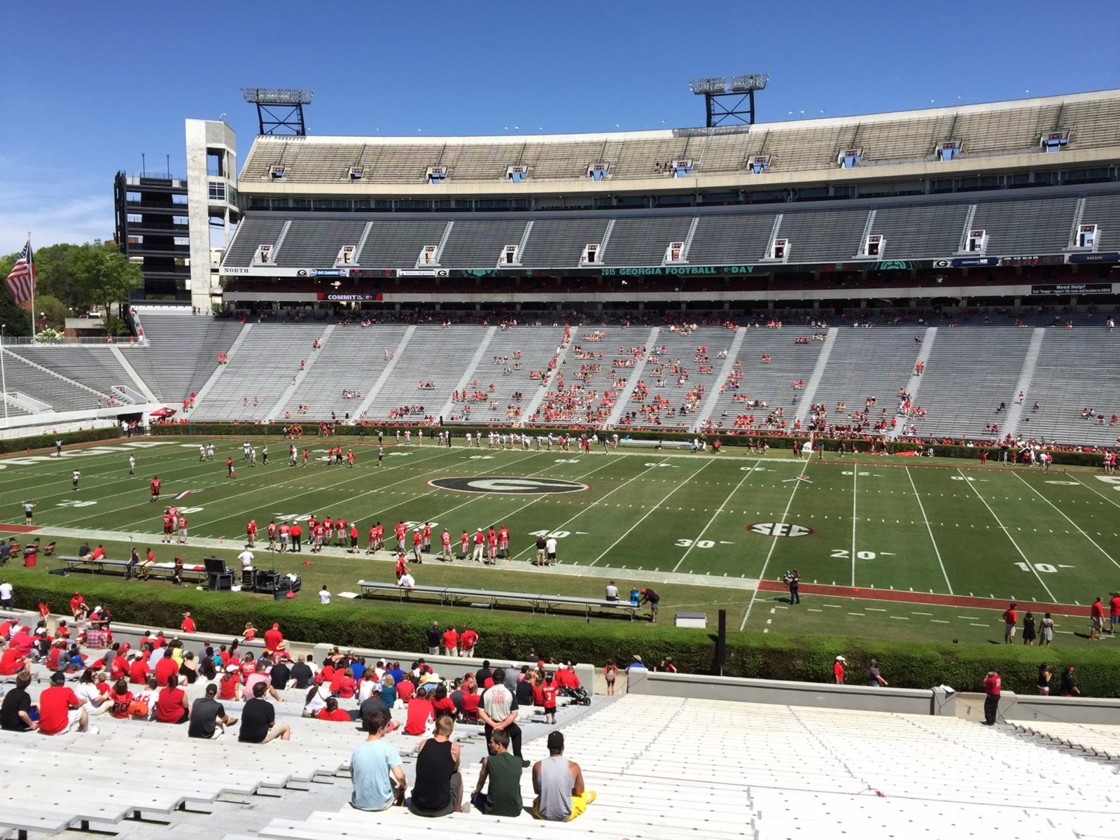 section 129, row 45 seat view  - sanford stadium