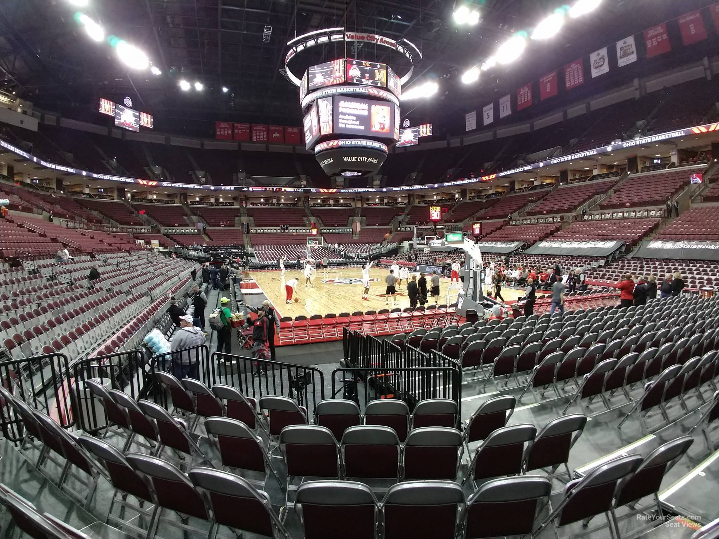section 117, row d seat view  for basketball - schottenstein center