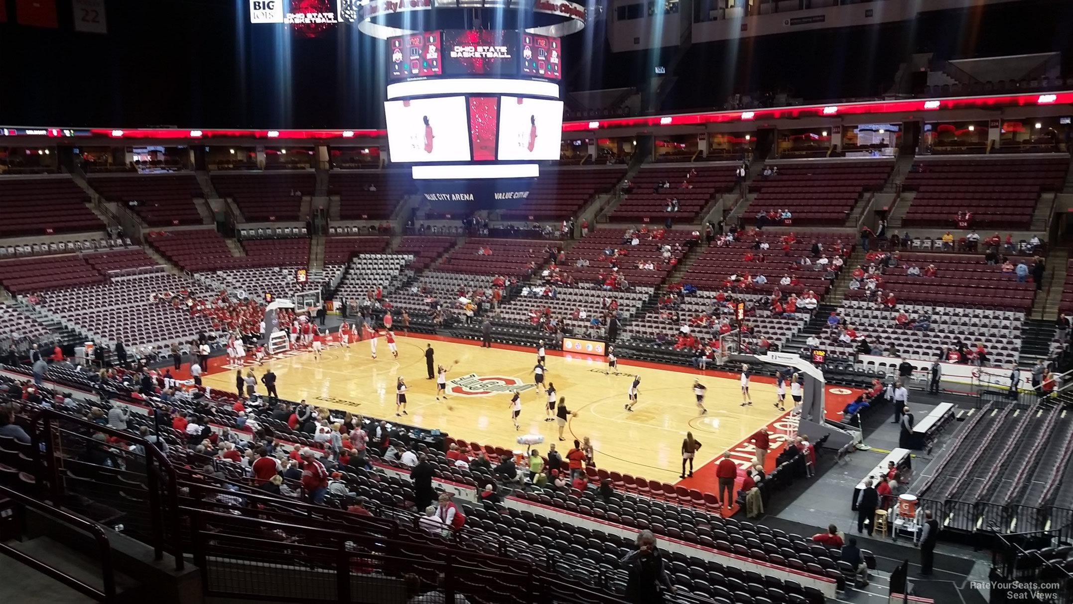 section 203, row h seat view  for basketball - schottenstein center